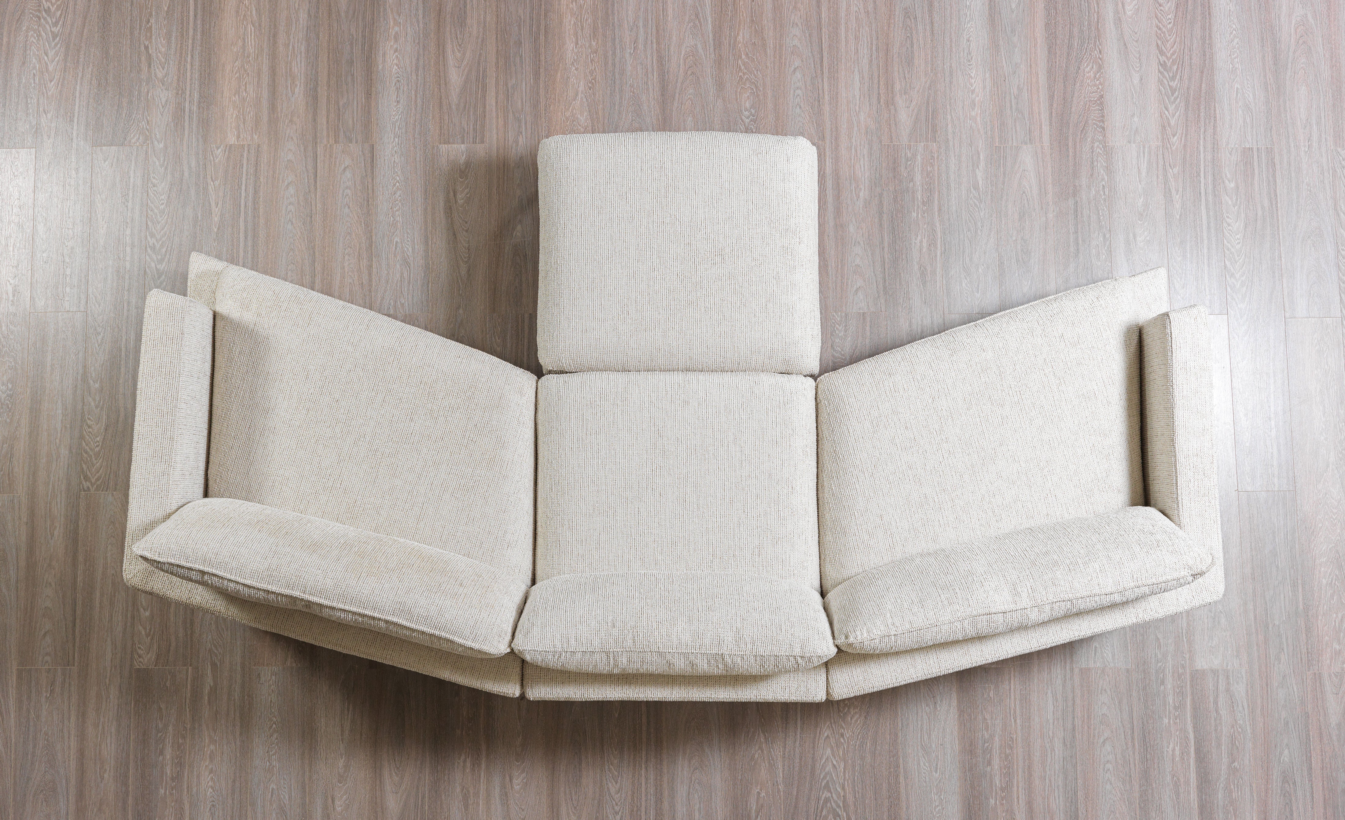 Dylan Ivory Linen 3-Piece Curved 126" Sectional with Ottoman - Image 15