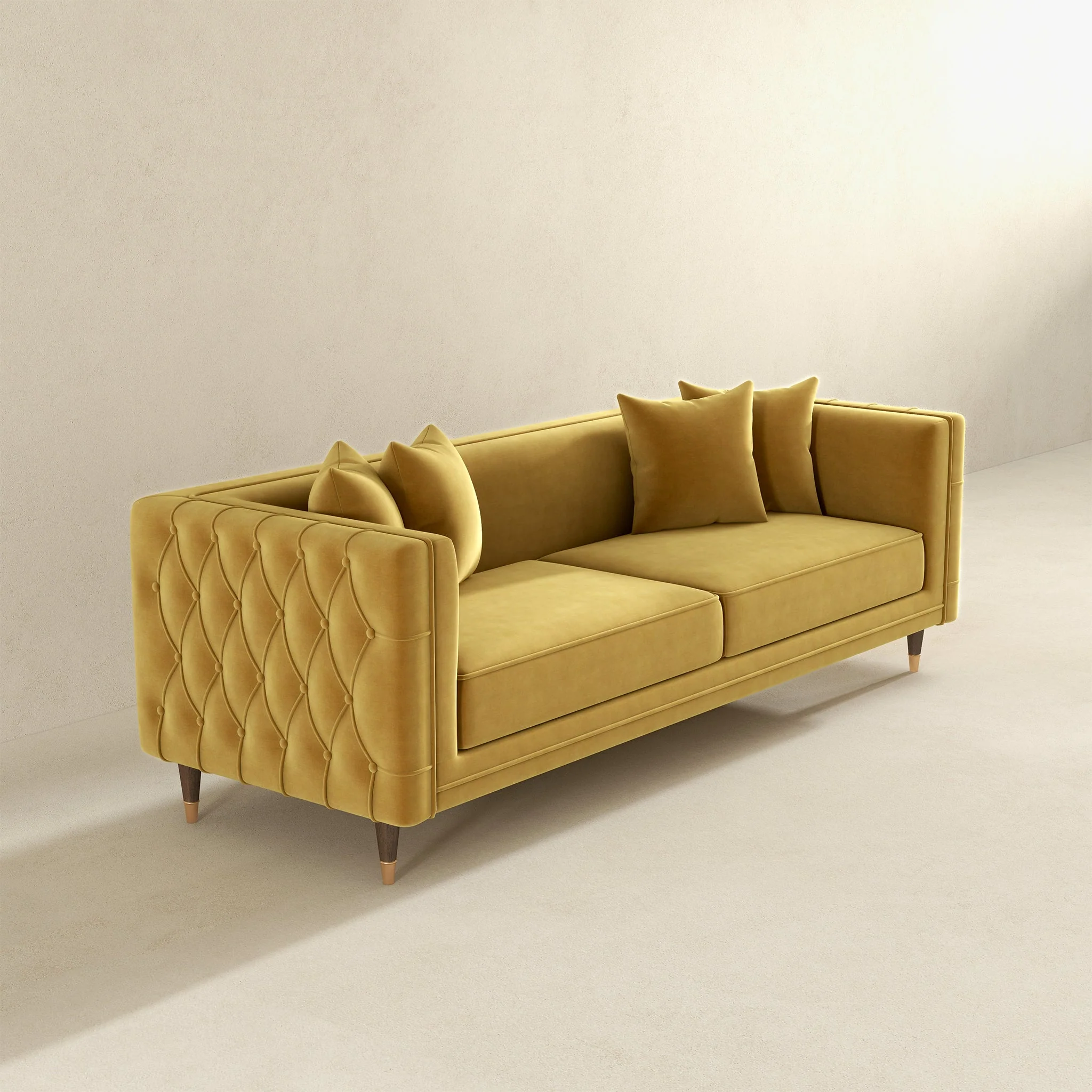 Edward Sofa (Mustard Velvet) - Image 6