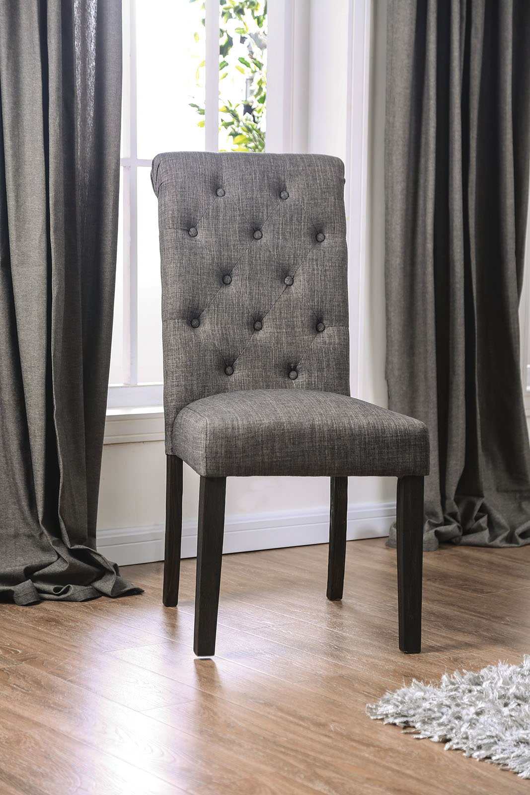 Elfredo Antique Black, & Gray 5pc Dining Room Set - Image 2