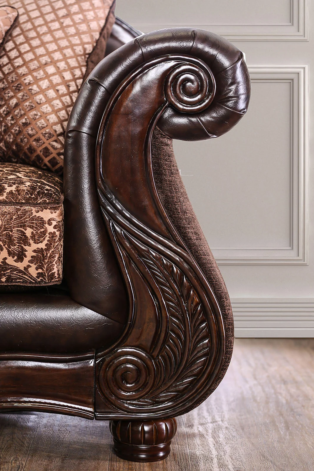 Elpis Brown/Espresso Loveseat - Image 4
