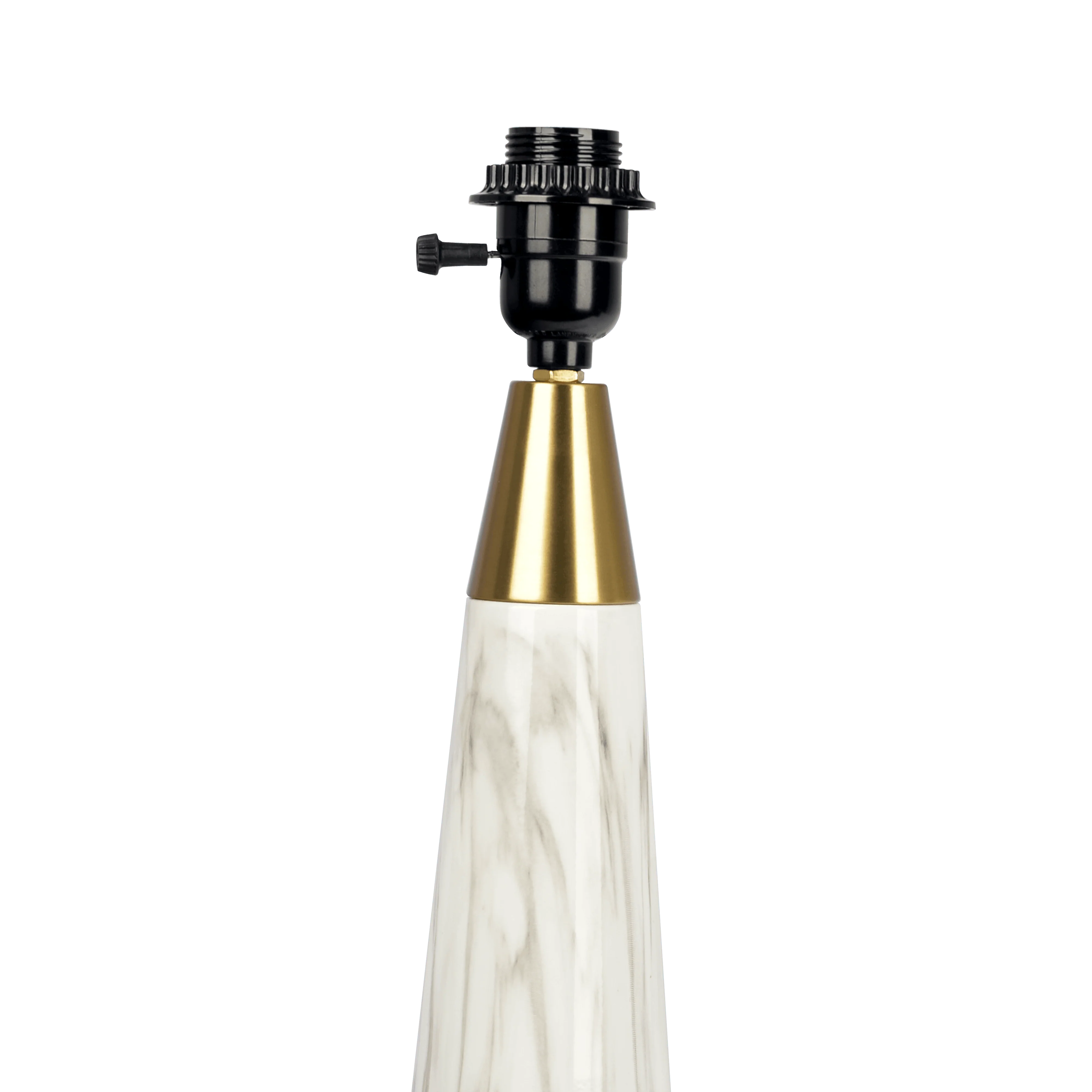 Enclave Hydro Black Table Lamp with On/Off Switch Faux Marble Base Fabric Shade - Image 4