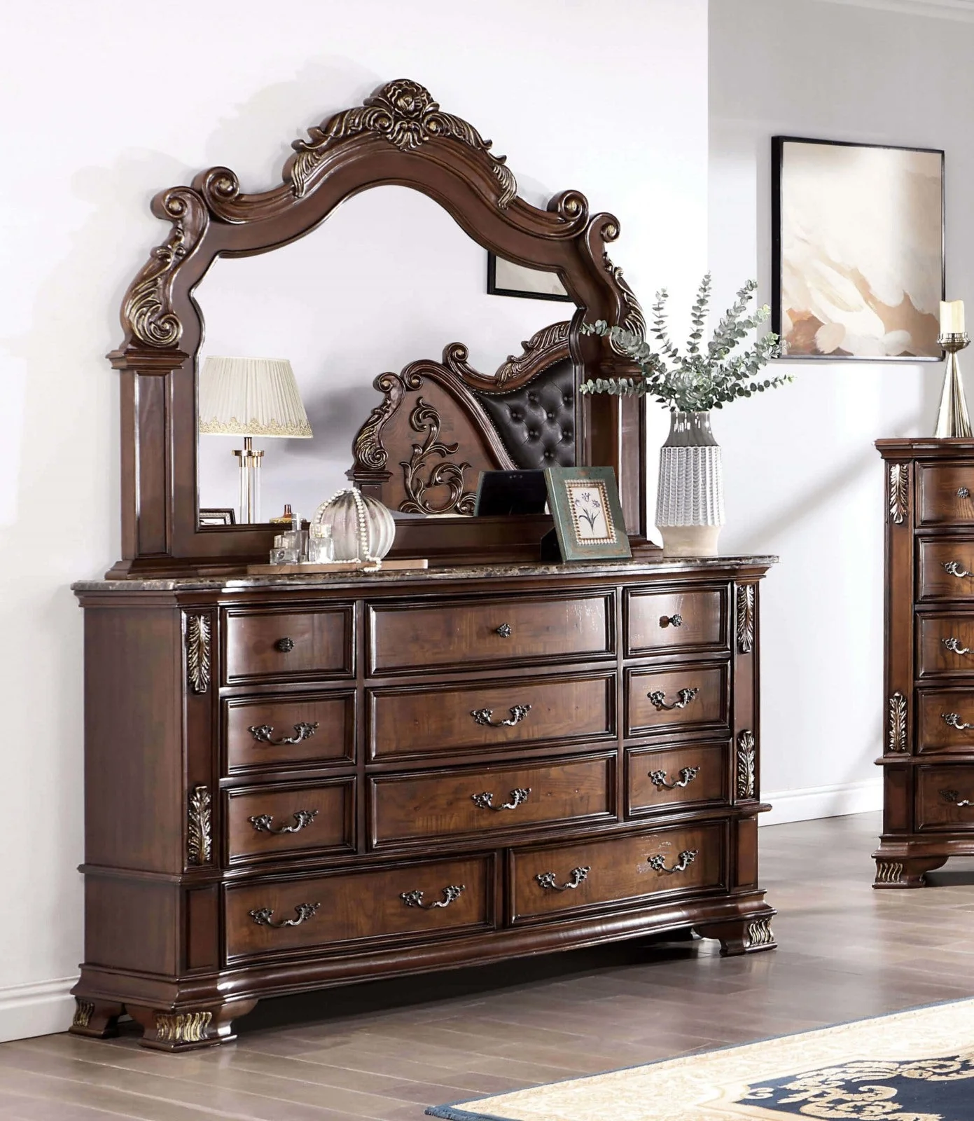 Esparanza Brown Cherry 5 Pc. Queen Bedroom Set w/ Chest - Image 7