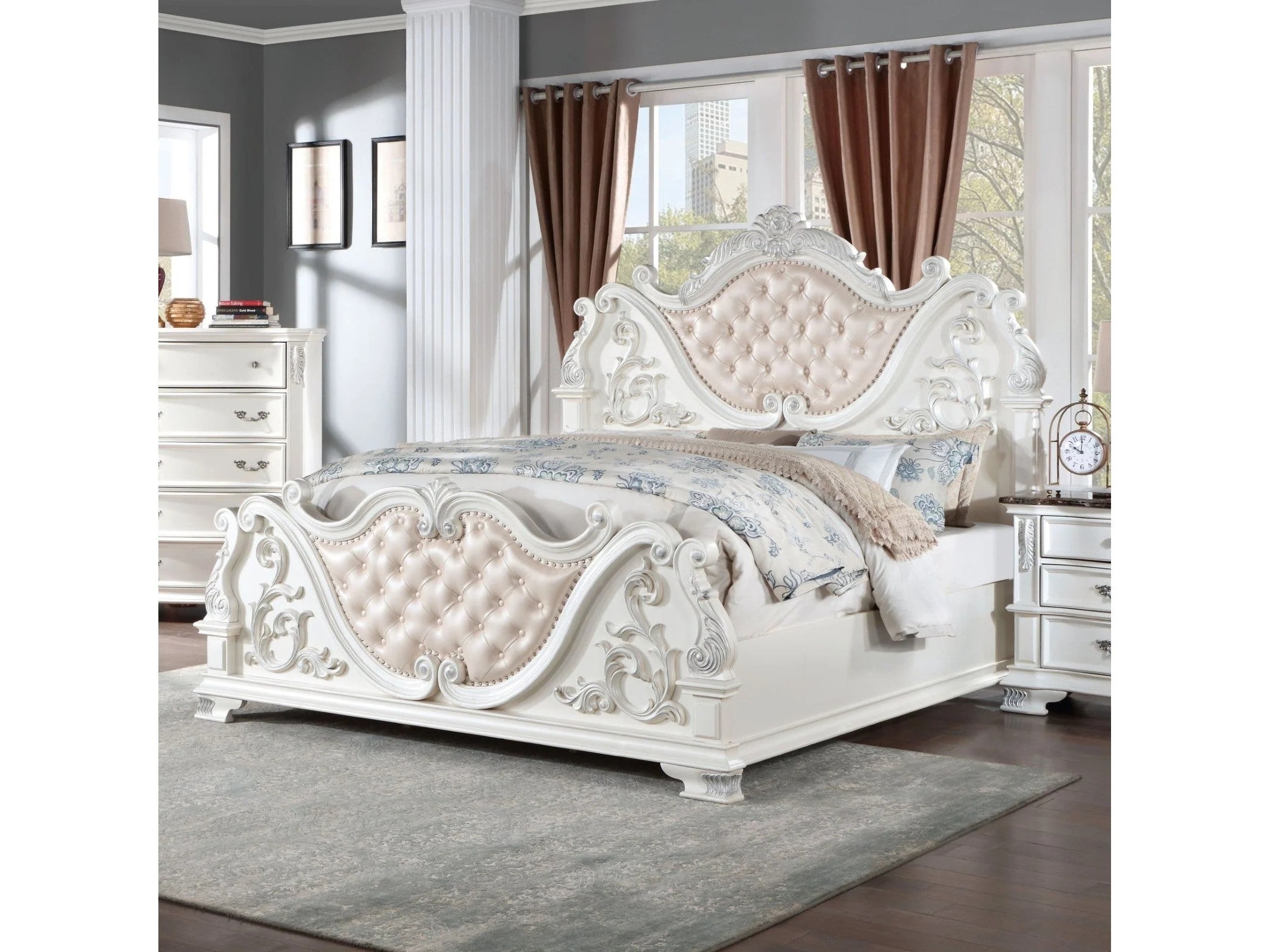 Esparanza Pearl White 4 Pc. Queen Bedroom Set - Image 2