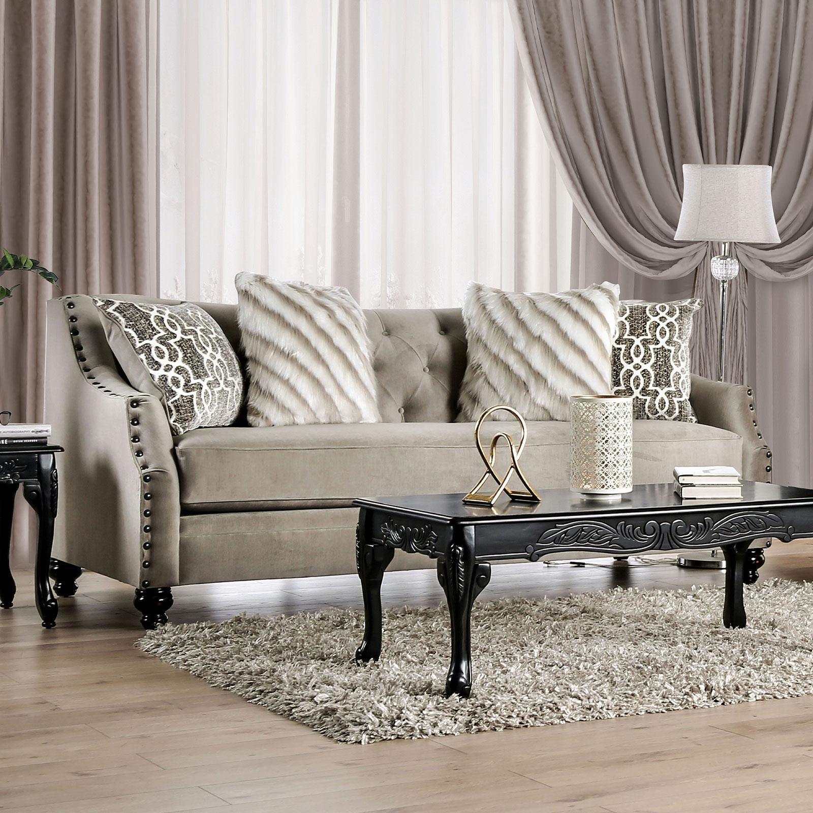 Ezrin Light Brown Stationary Sofa & Loveseat 2pc - Image 2