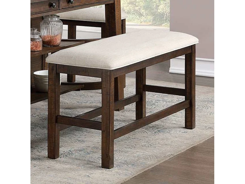 Fredonia Rustic Oak/Beige Counter Height Bench