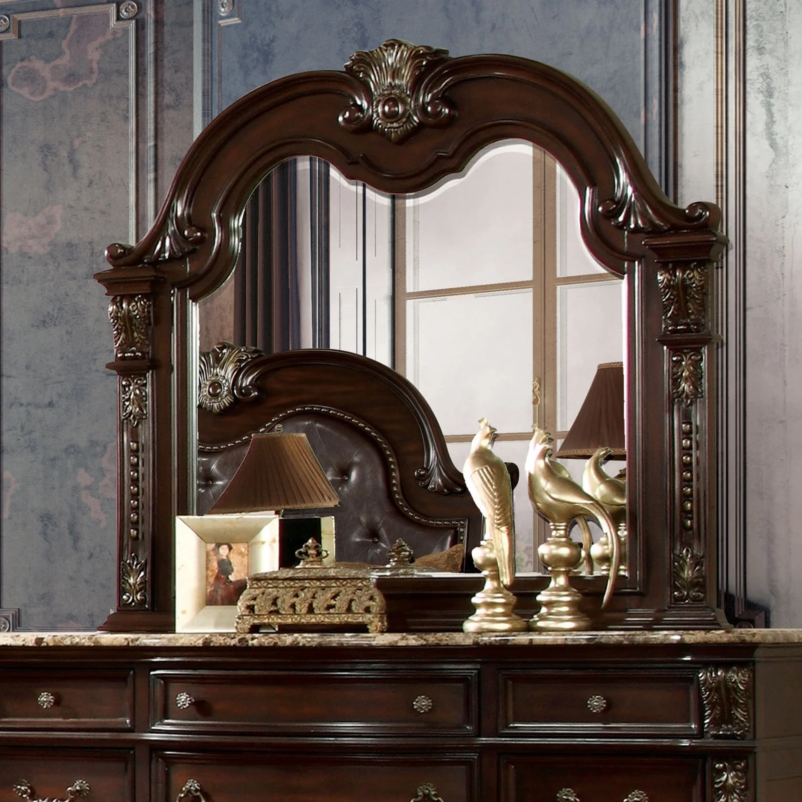 Fromberg Brown Cherry 5 Piece Bedroom Set w/2 Nightstands - Image 5