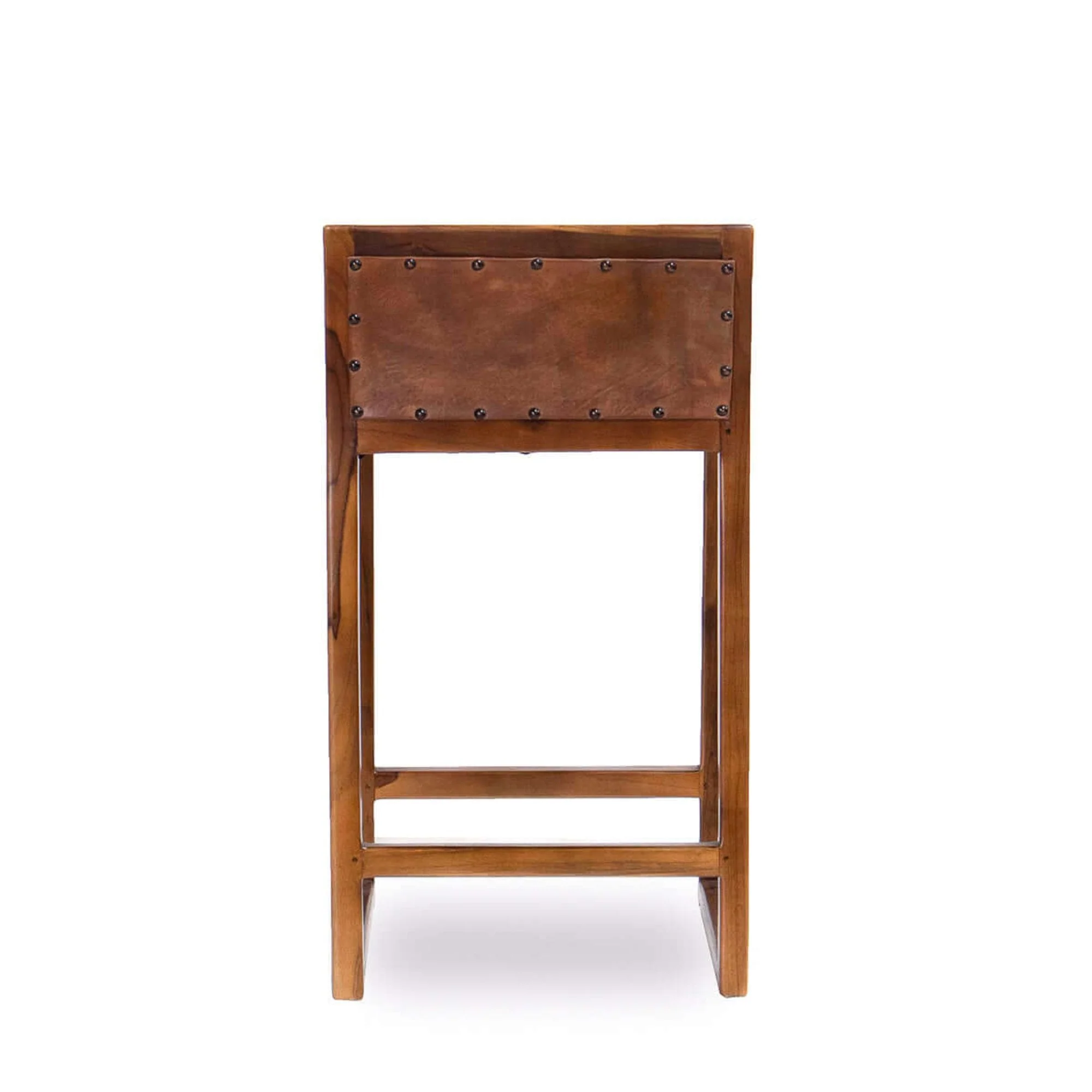 Gavin  25'' Solid Wood Genuine Leather Counter Stool - Image 2