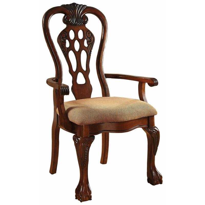 George Town Cherry & Beige Arm Chair (Set of 2) - Image 2