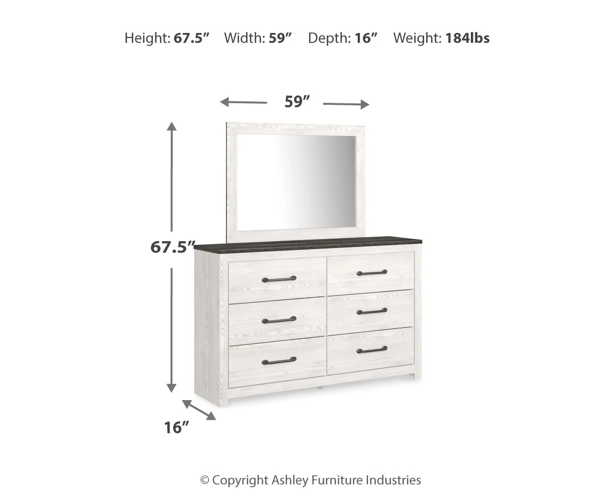 Gerridan Dresser and Mirror - Image 2