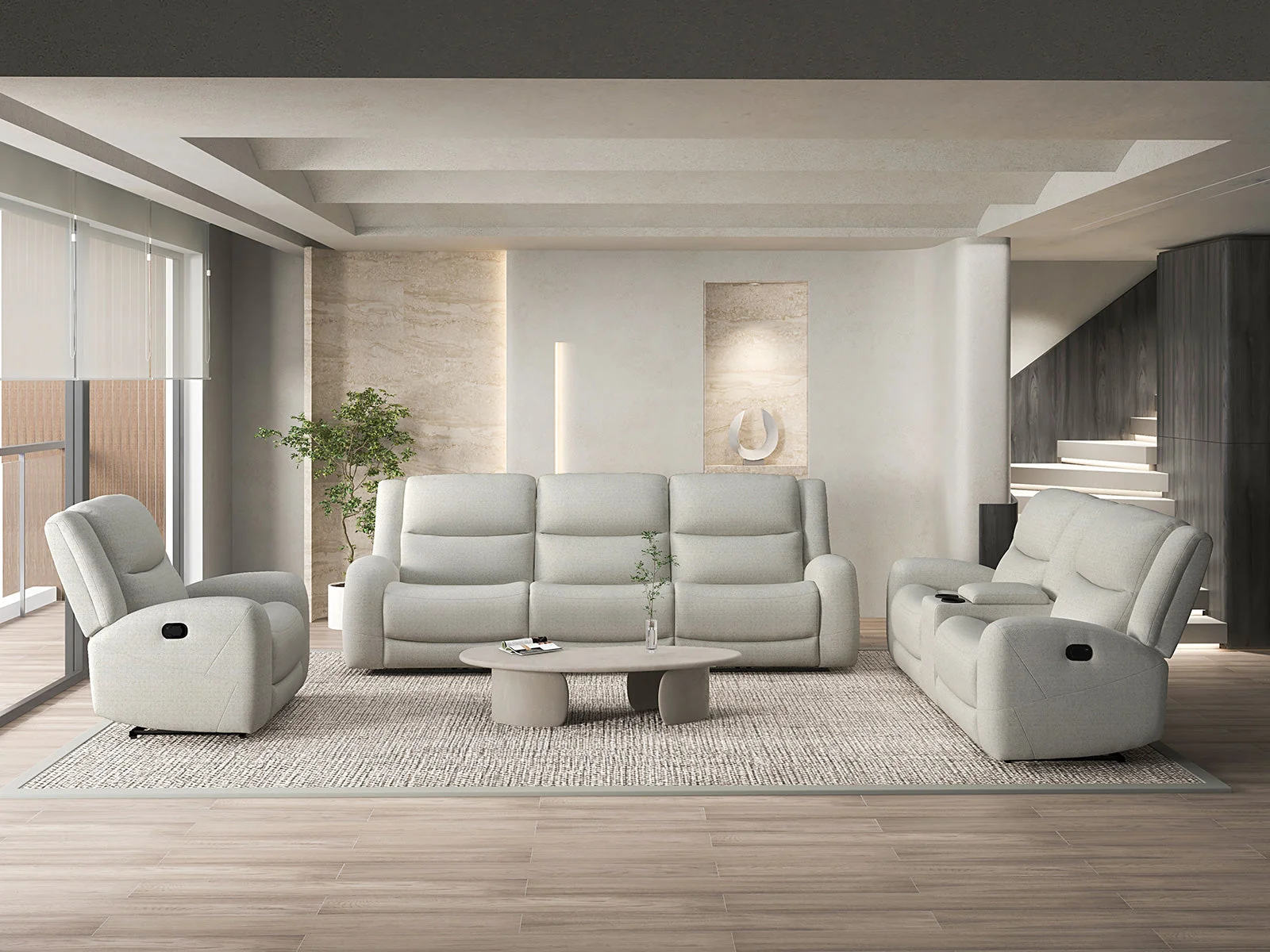 Giraldus Beige Recliner - Image 3