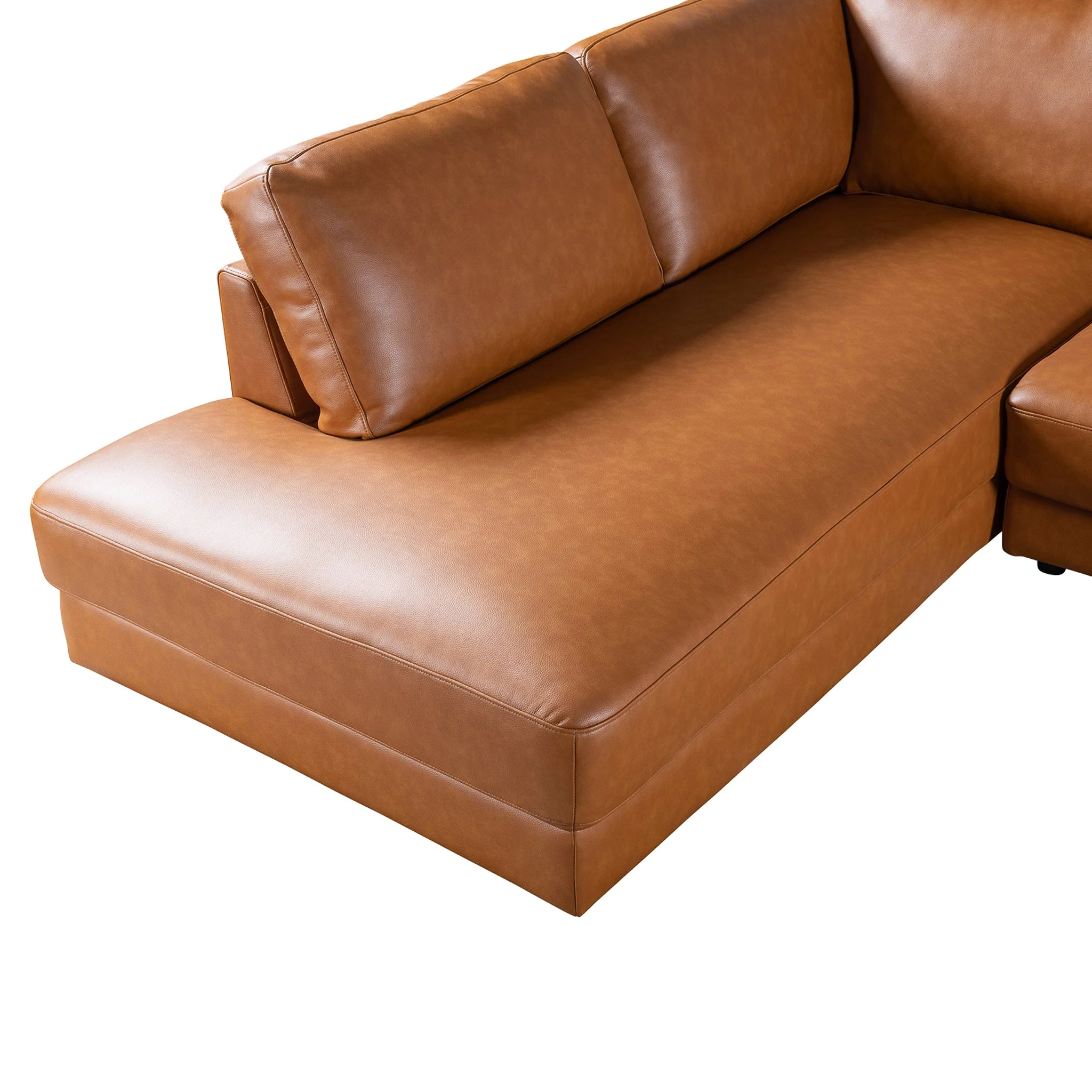 Glander Sectional Left Sofa  - Cognac Leather - Image 3