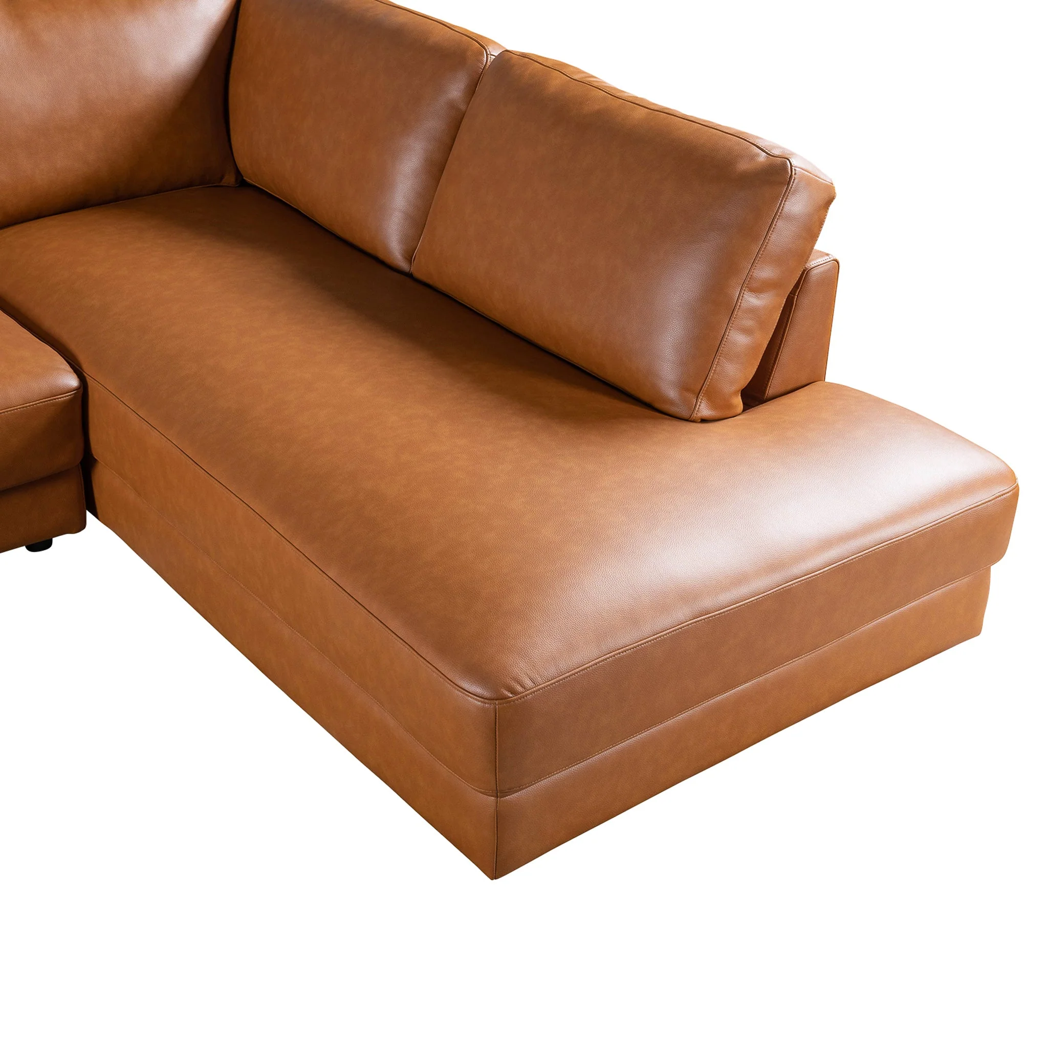 Glander Sectional Right Sofa  - Cognac Leather - Image 3