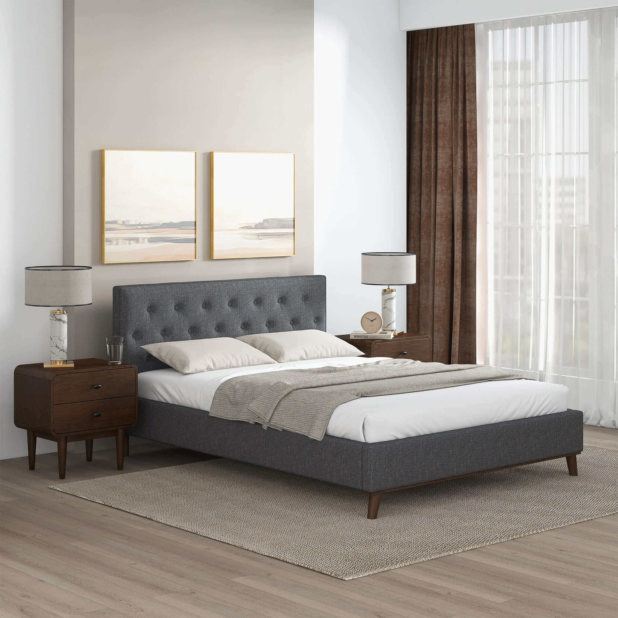 Graceville  King Fabric Platform Bed - Image 4