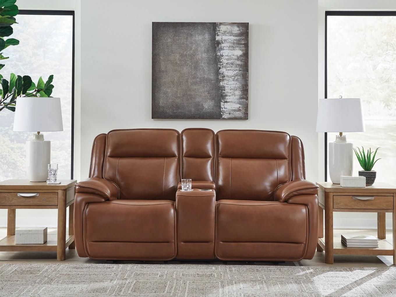 Healy Pier Power Reclining Loveseat/Console/Adjustable Headrest - Image 2