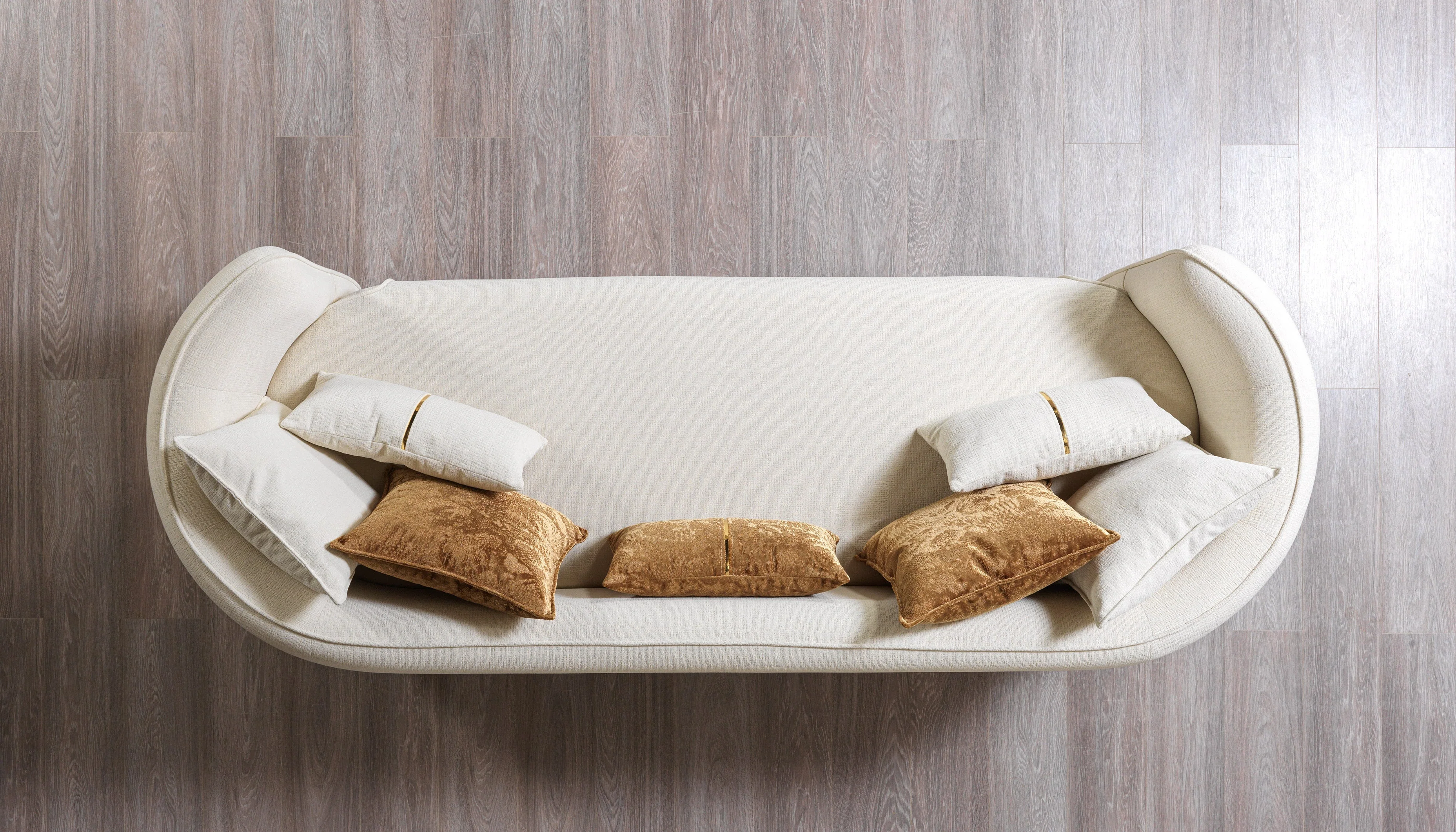 Helena Ivory Velvet Sofa 94" - Image 4