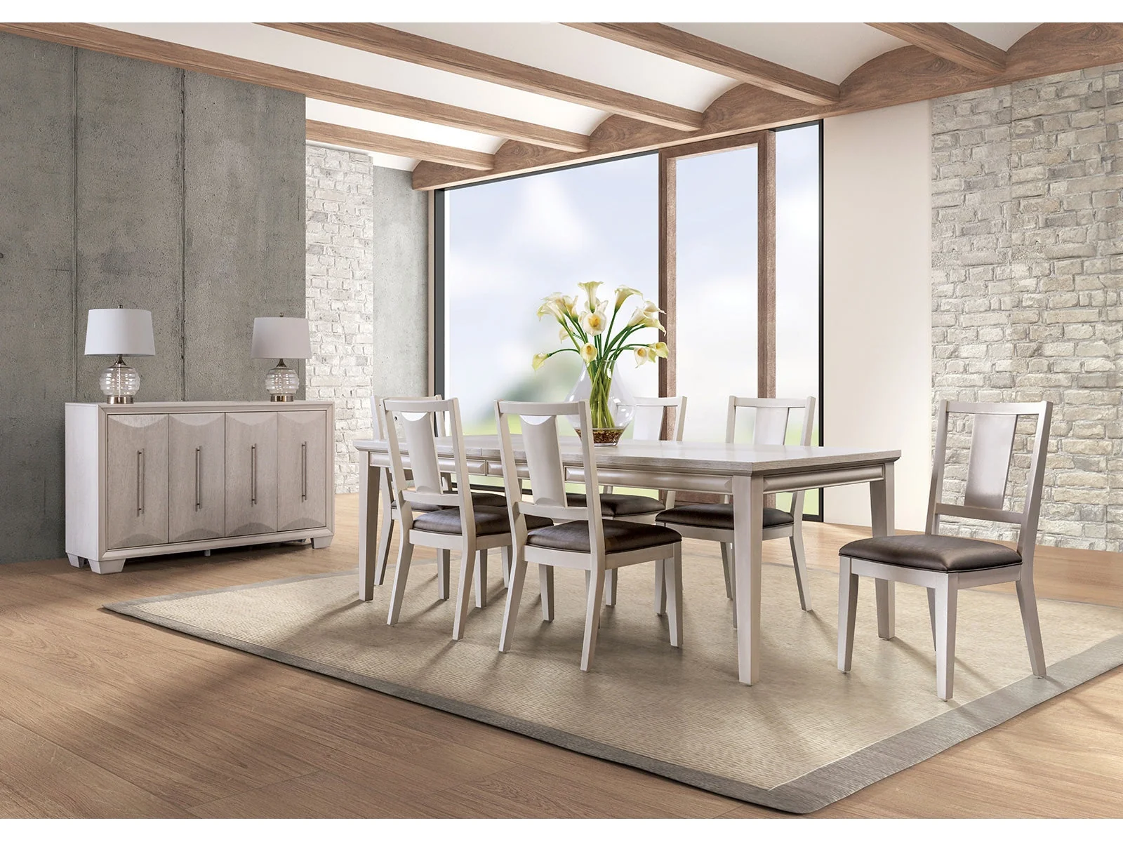Hinwitz White Oak 7 Piece Dining Set