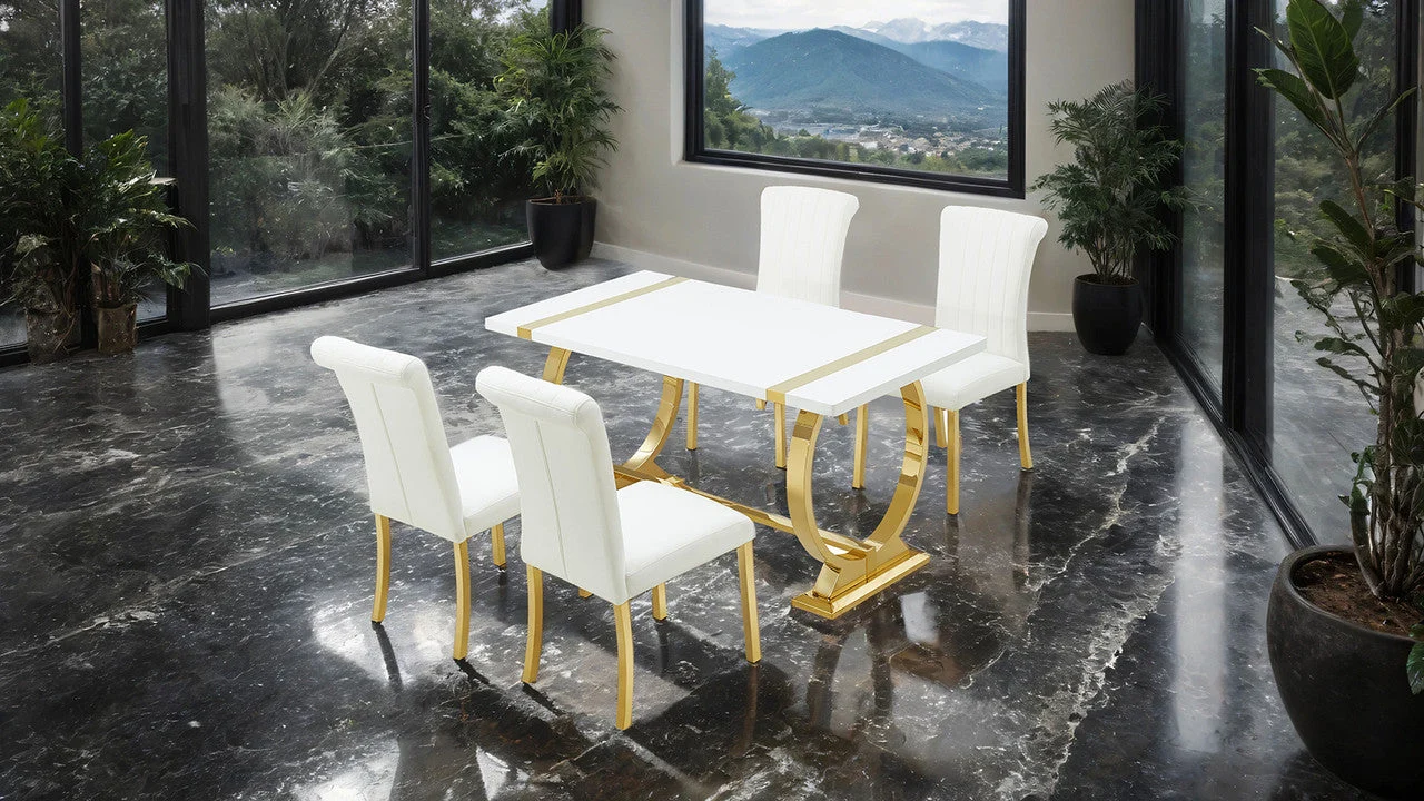 Holstebro Gold/White White Side Chair (Set of 2) - Image 2