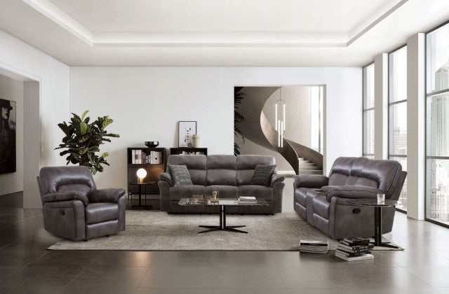 Josias Dark Gray Leatherette Glider Recliner - Image 2