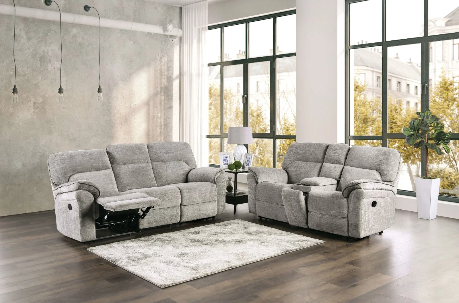 Josias Light Gray Fabric Loveseat - Image 5