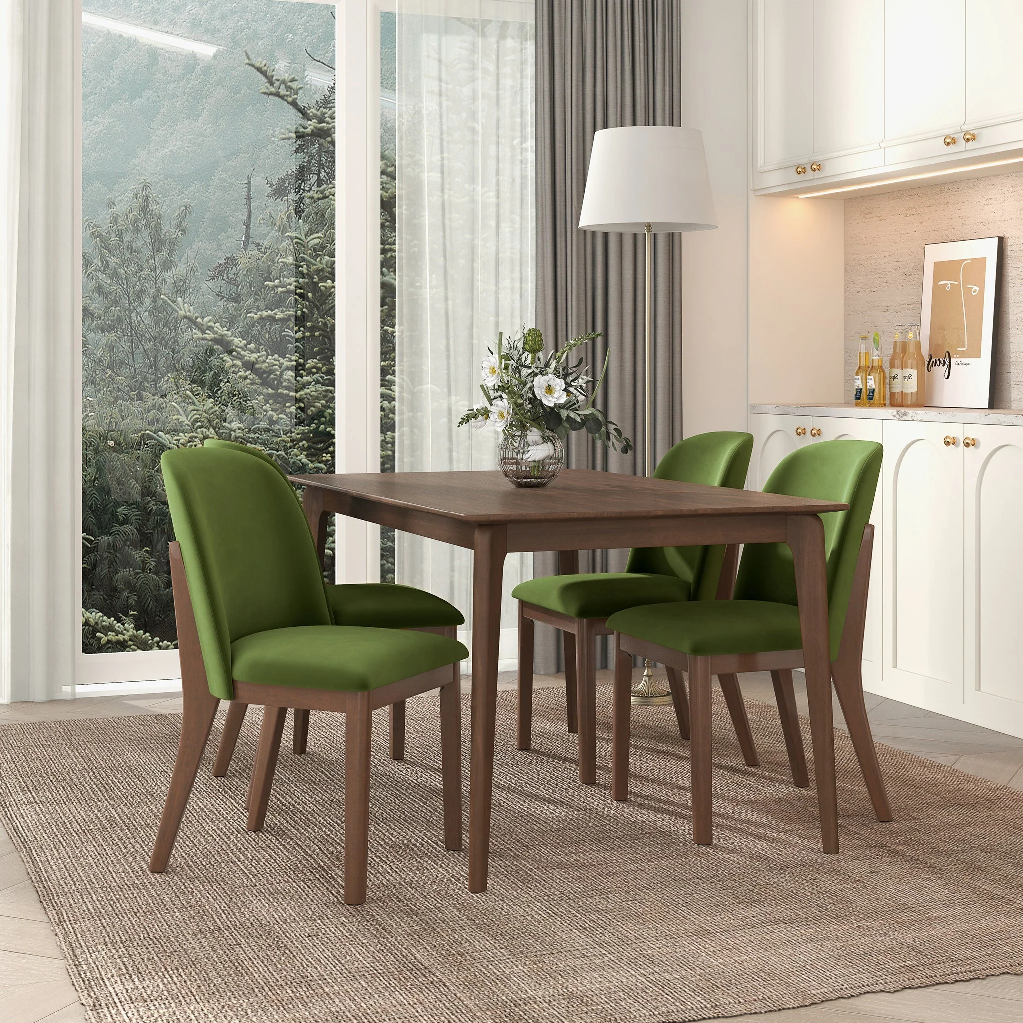Kaitlyn Green Velvet Dining Chair Set Of 2 - Image 2