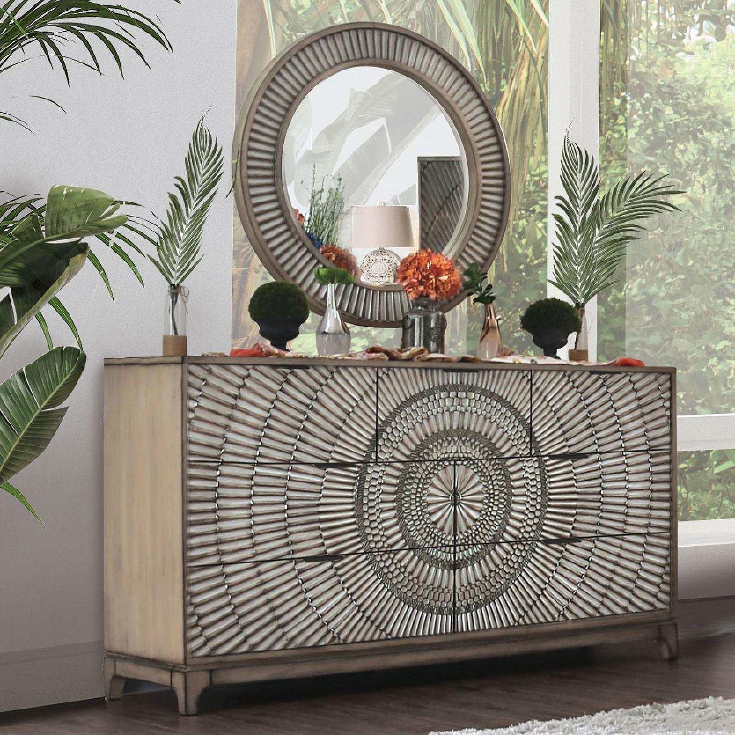 Kamalah Antique Gray Mirror - Image 3