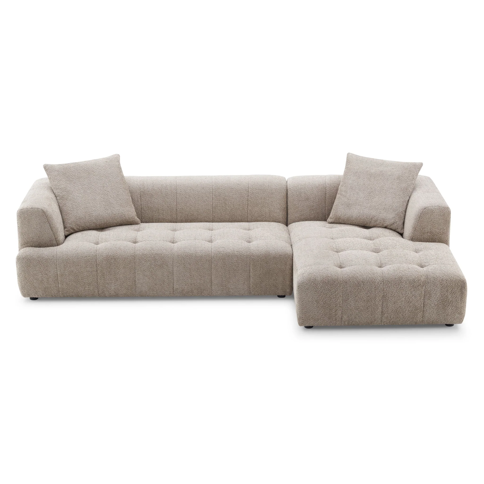 Kaynes Right Sectional Mocha Boucle Sofa - Image 3