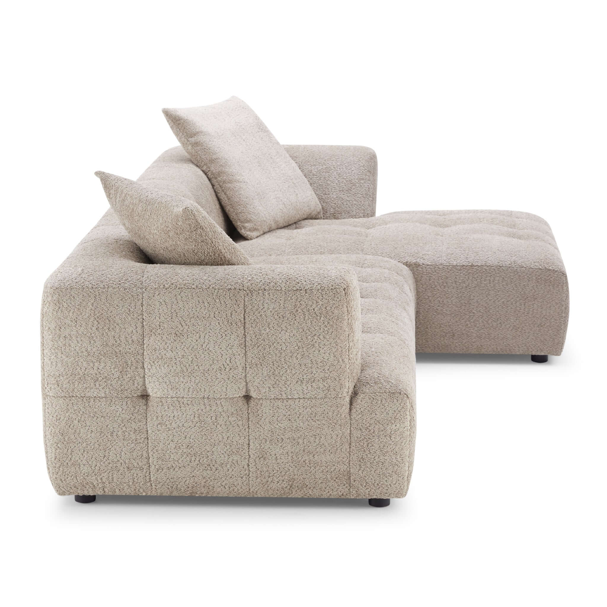 Kaynes Right Sectional Mocha Boucle Sofa - Image 5