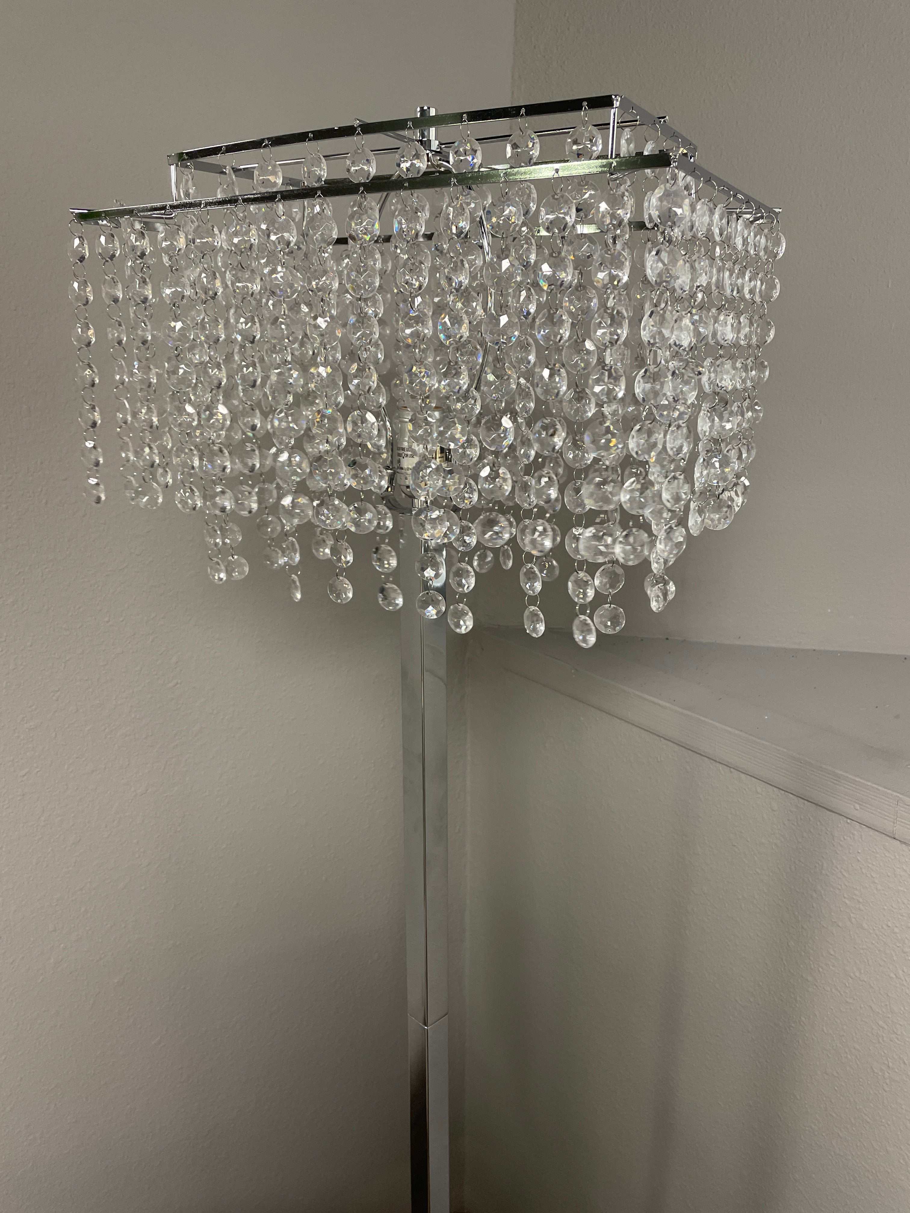 Kit Crystal & Chrome Floor Lamp - Image 3