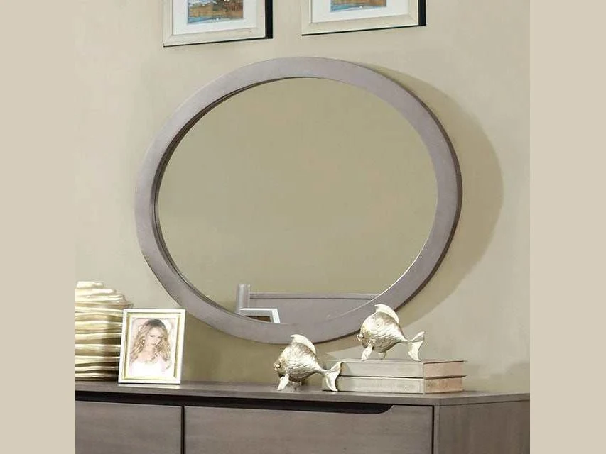 Lennart Gray Oval Mirror