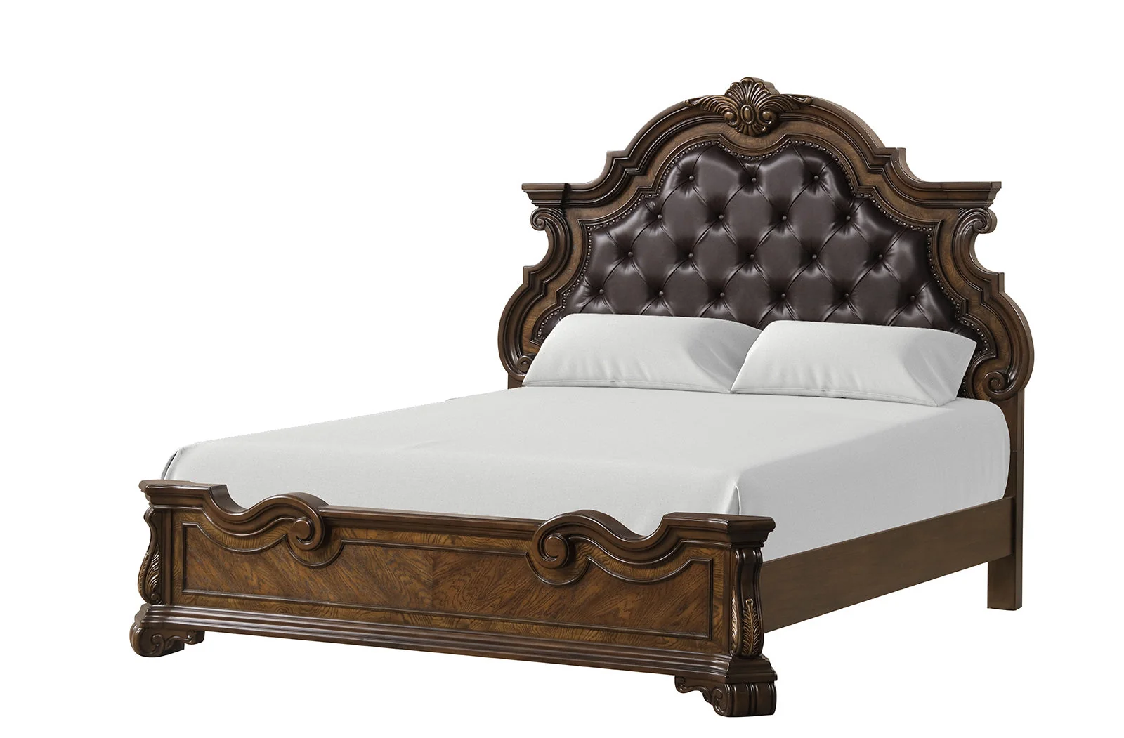 Leovanni Dark Brown Queen Full 5 Piece Bedroom Set w/Chest - Image 2