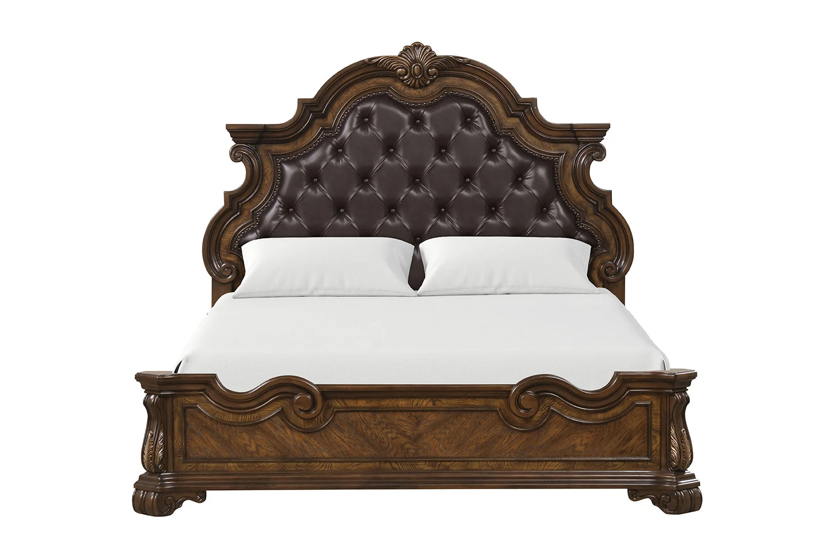 Leovanni Dark Brown Queen Full Bed - Image 2
