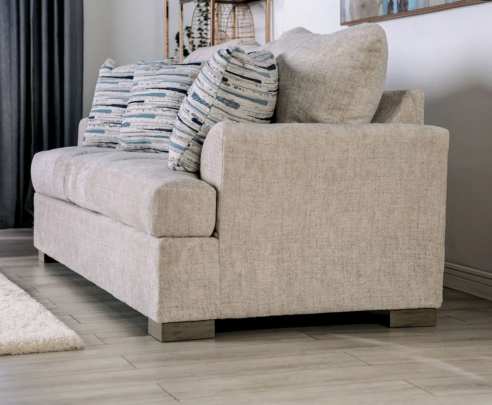 Leytonstone Cream Loveseat - Image 6