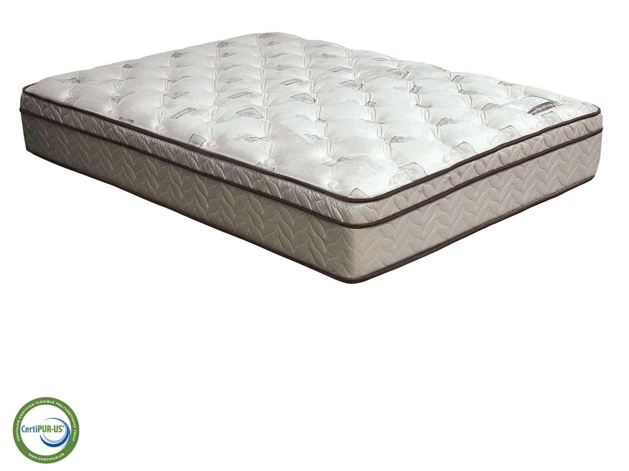 Lilium White/Brown 13" Euro Queen Pillow Top