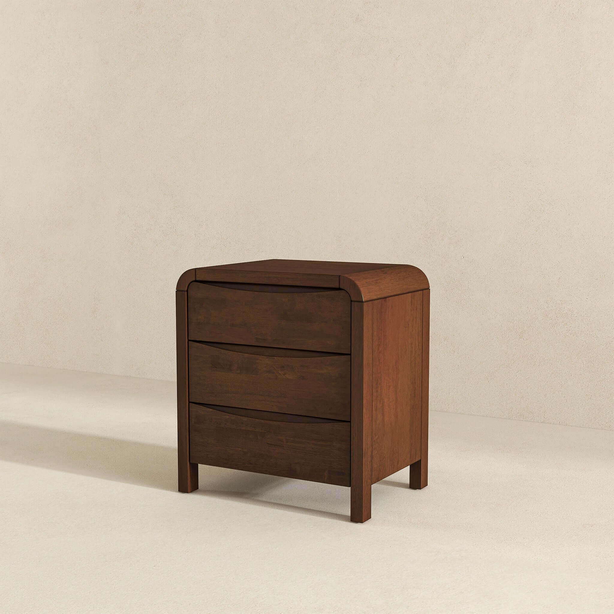 Lionel Mid Century Modern Solid Wood Nightstand 3-Drawer Bed Side Table - Image 5