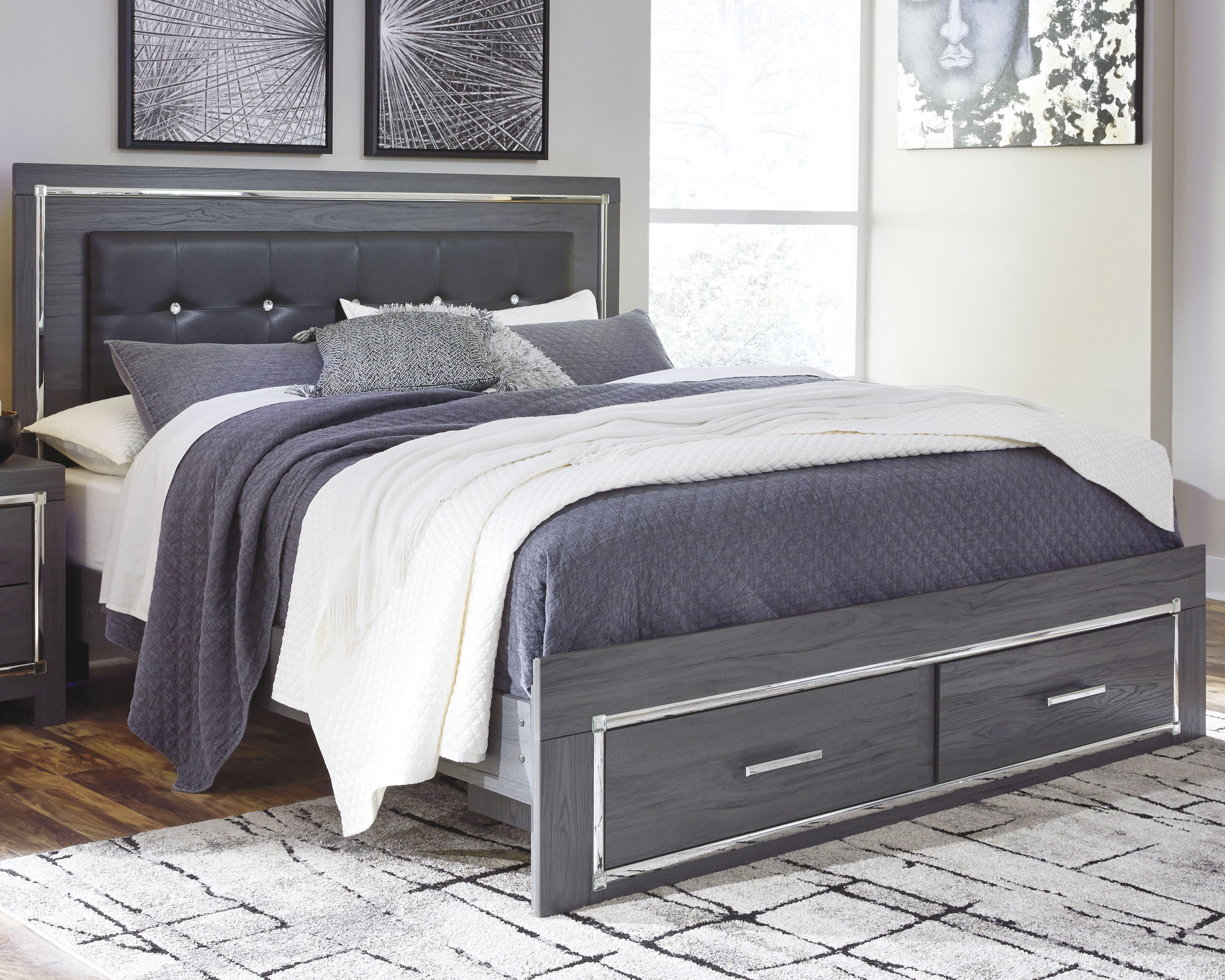 Lodanna Panel Bed with 2 Storage Drawers - Image 2