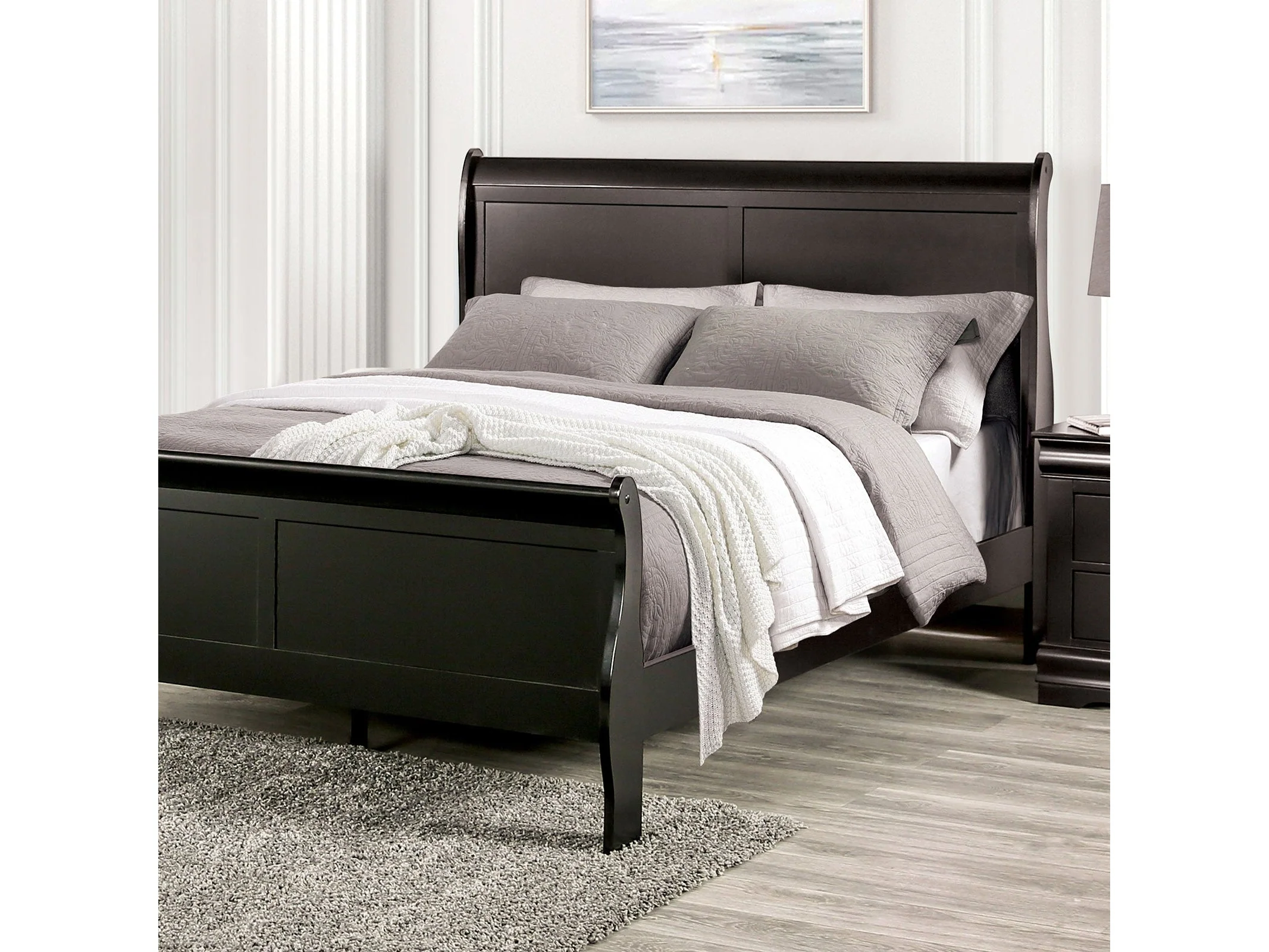 Louis Philippe Black Full Bed