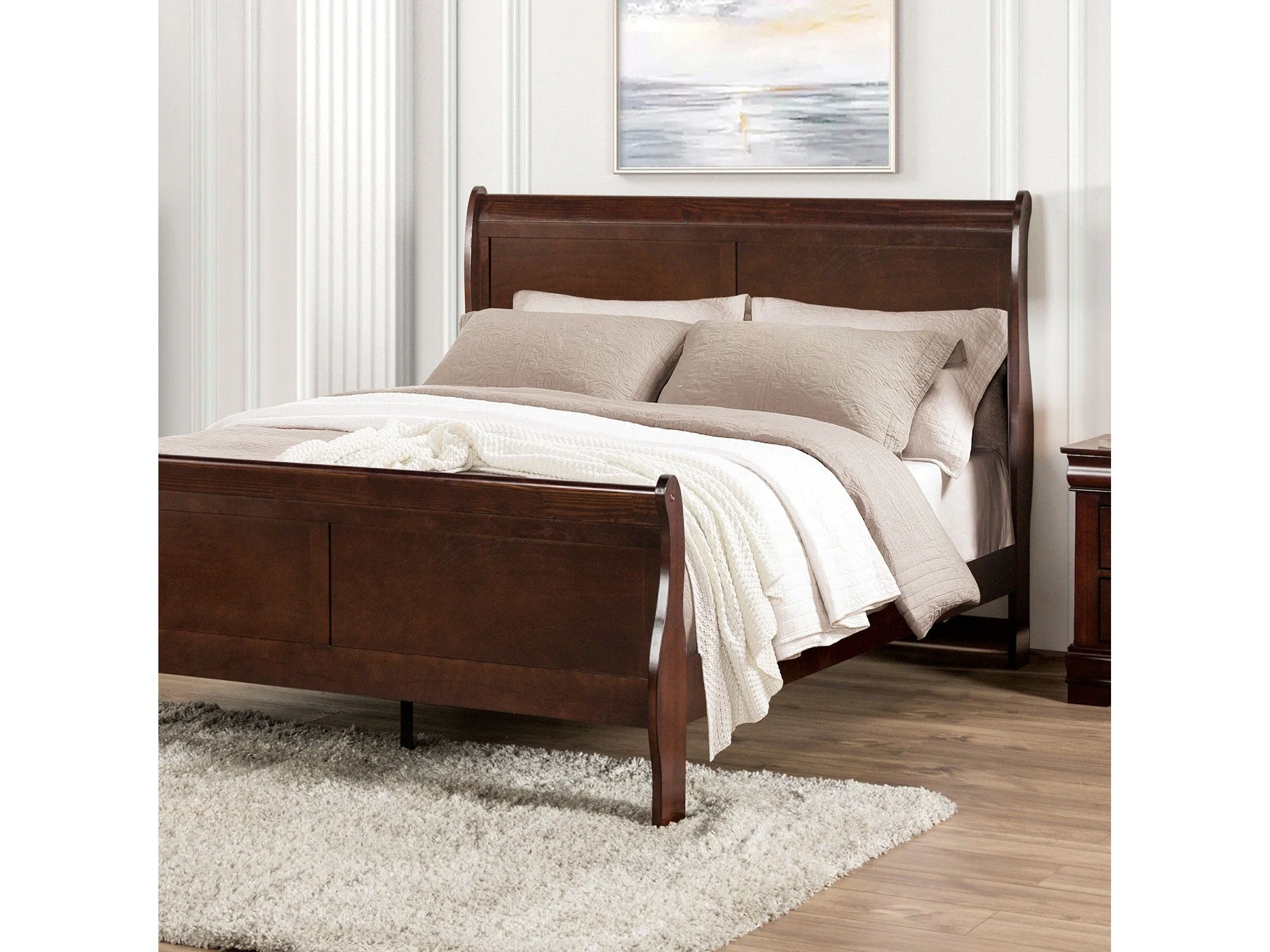 Louis Philippe Dark Cherry Full Bed
