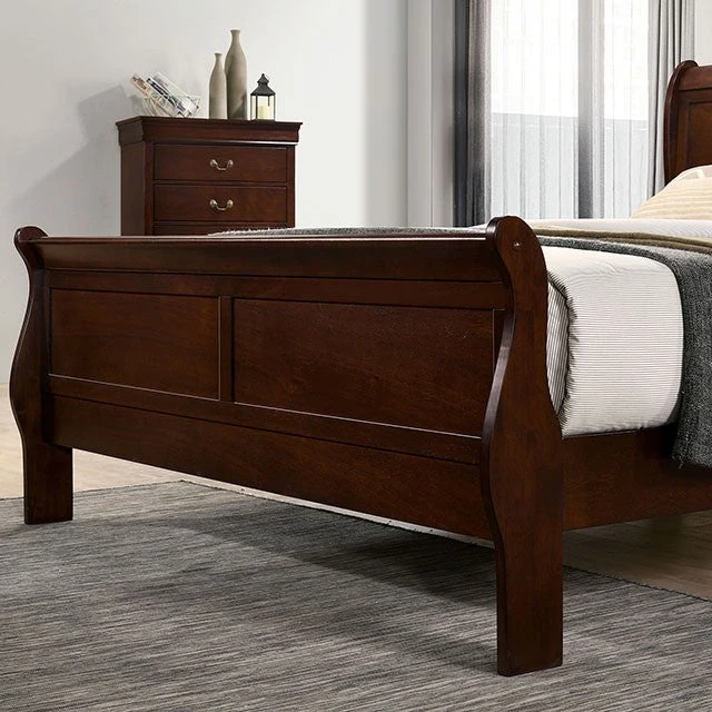Louis Philippe Dark Cherry Full Bed - Image 3