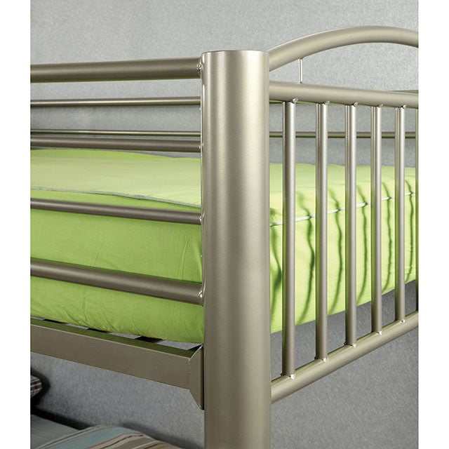 Lovia Metallic Gold Twin/Full Bunk Bed - Image 5
