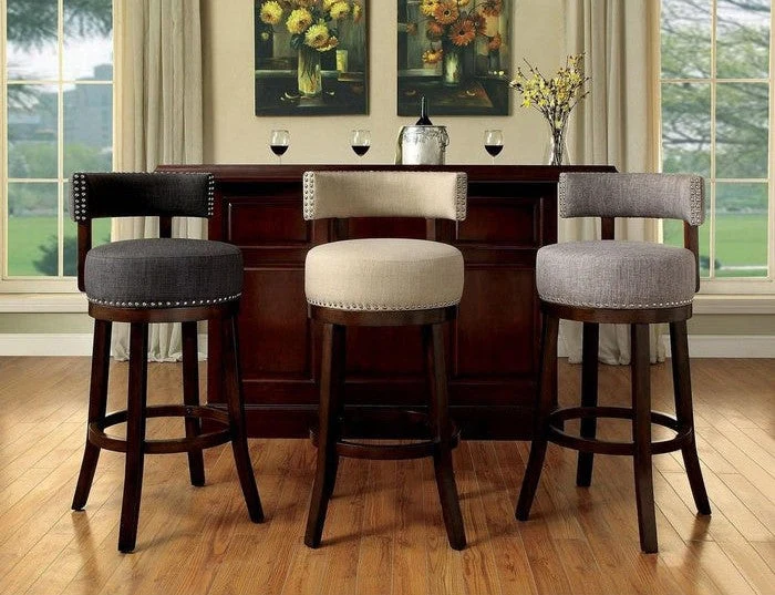 Lynsey Dark Oak/Beige 24" Bar Stool - Image 4