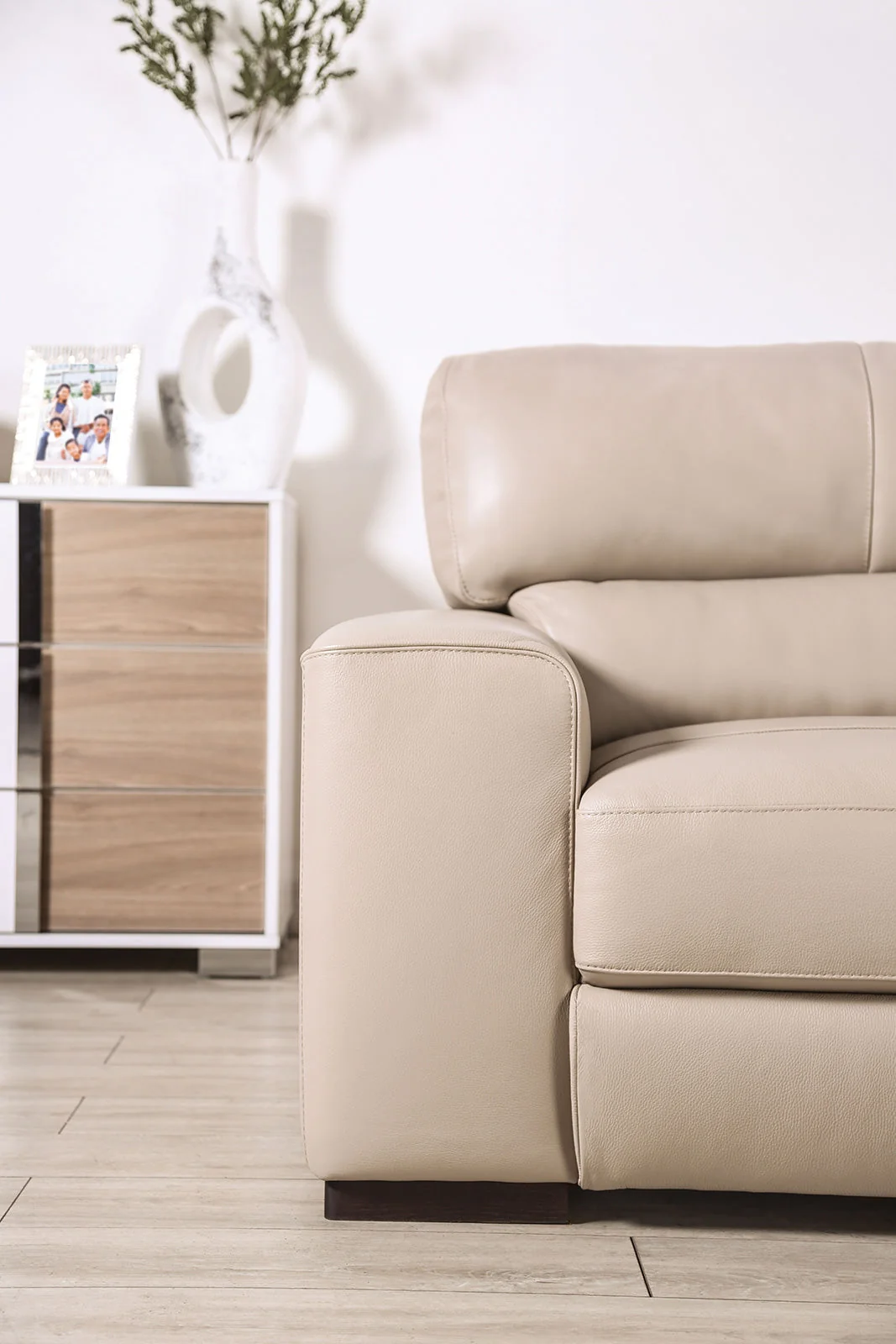 Marsicano Taupe Real Italian Leather Chair - Image 3