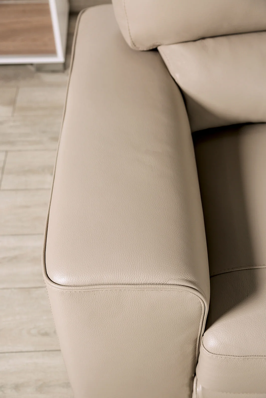 Marsicano Taupe Real Italian Leather Chair - Image 4