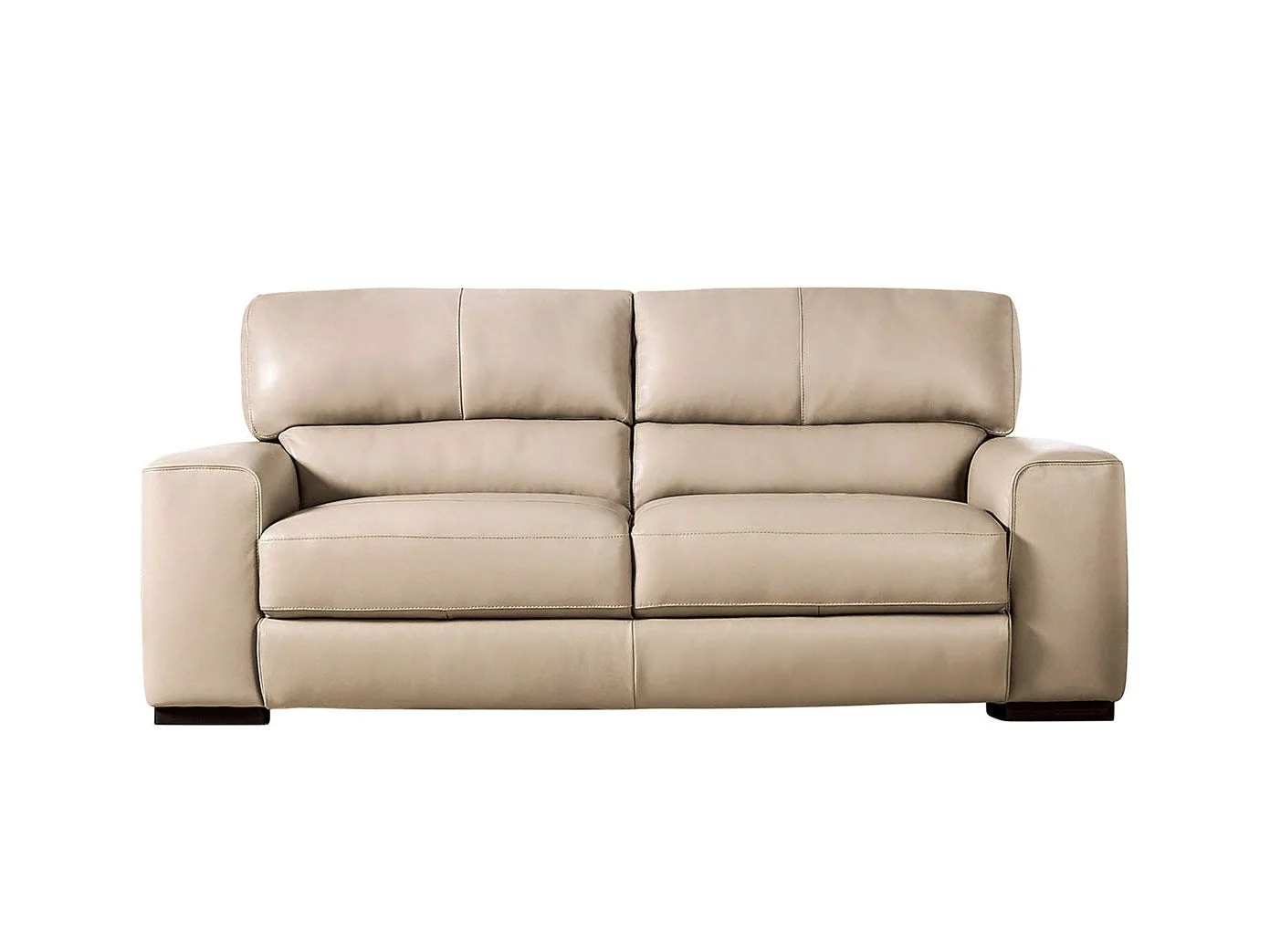 Marsicano Taupe Real Italian Leather Sofa