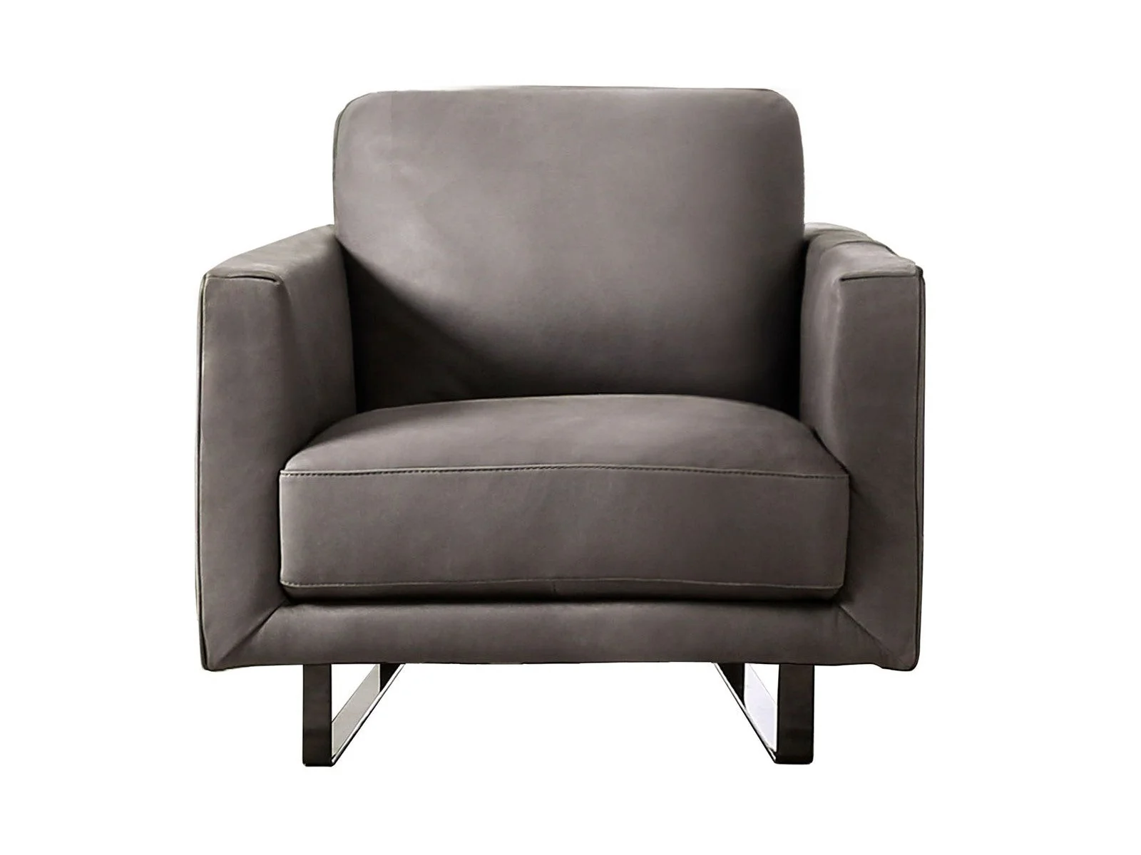Mezzanotte Gray Real Italian Leather Chair