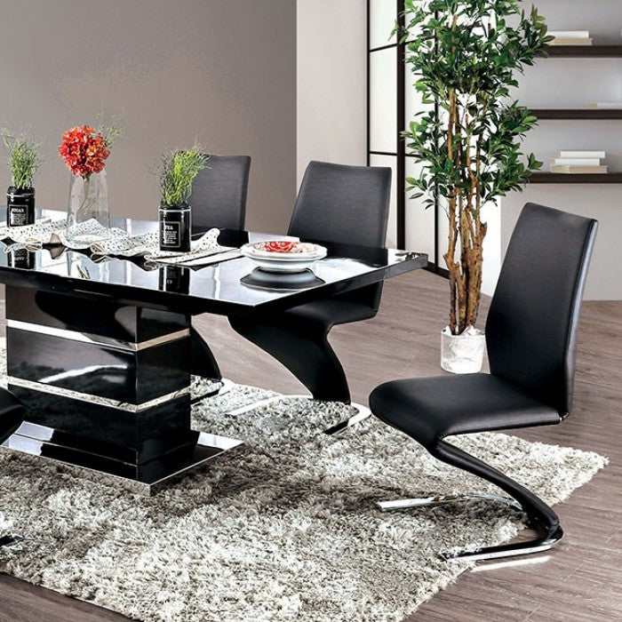 Midvale Black & Chrome Dining Room Set / 7pc - Image 2