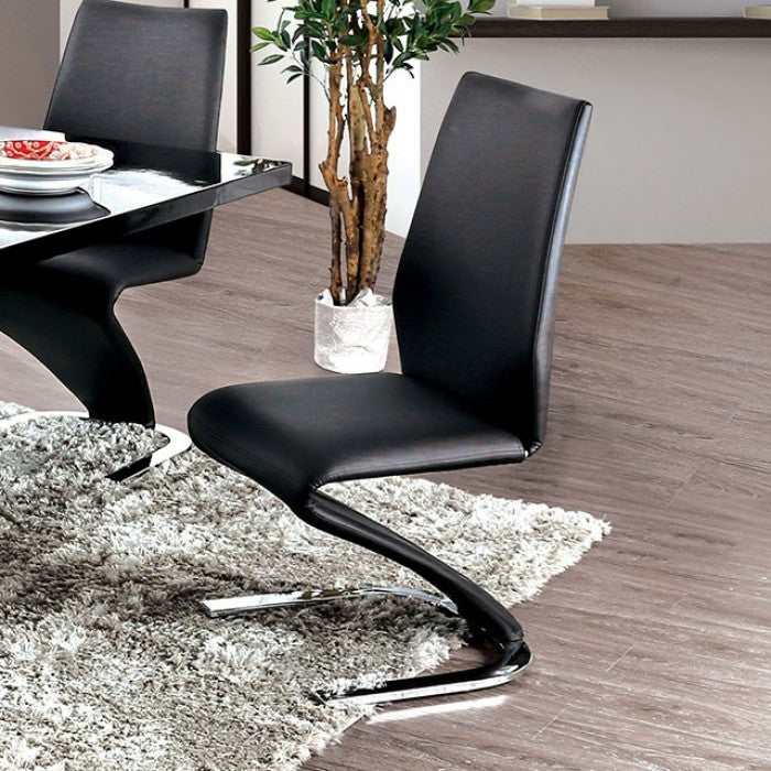 Midvale Black & Chrome Dining Room Set / 7pc - Image 3