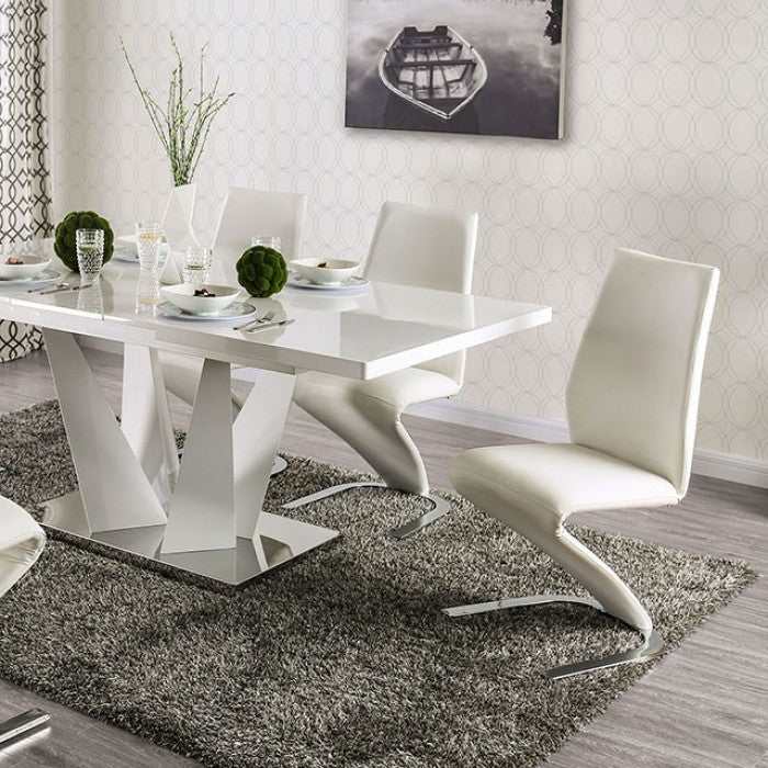 Midvale White & Chrome Dining Room Set / 7pc - Image 3