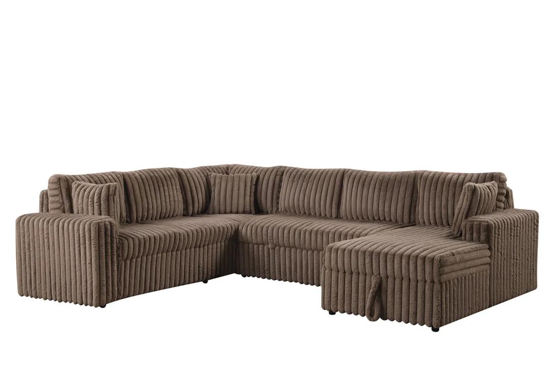 Mocha Sectional with Pullout Bed - Image 2
