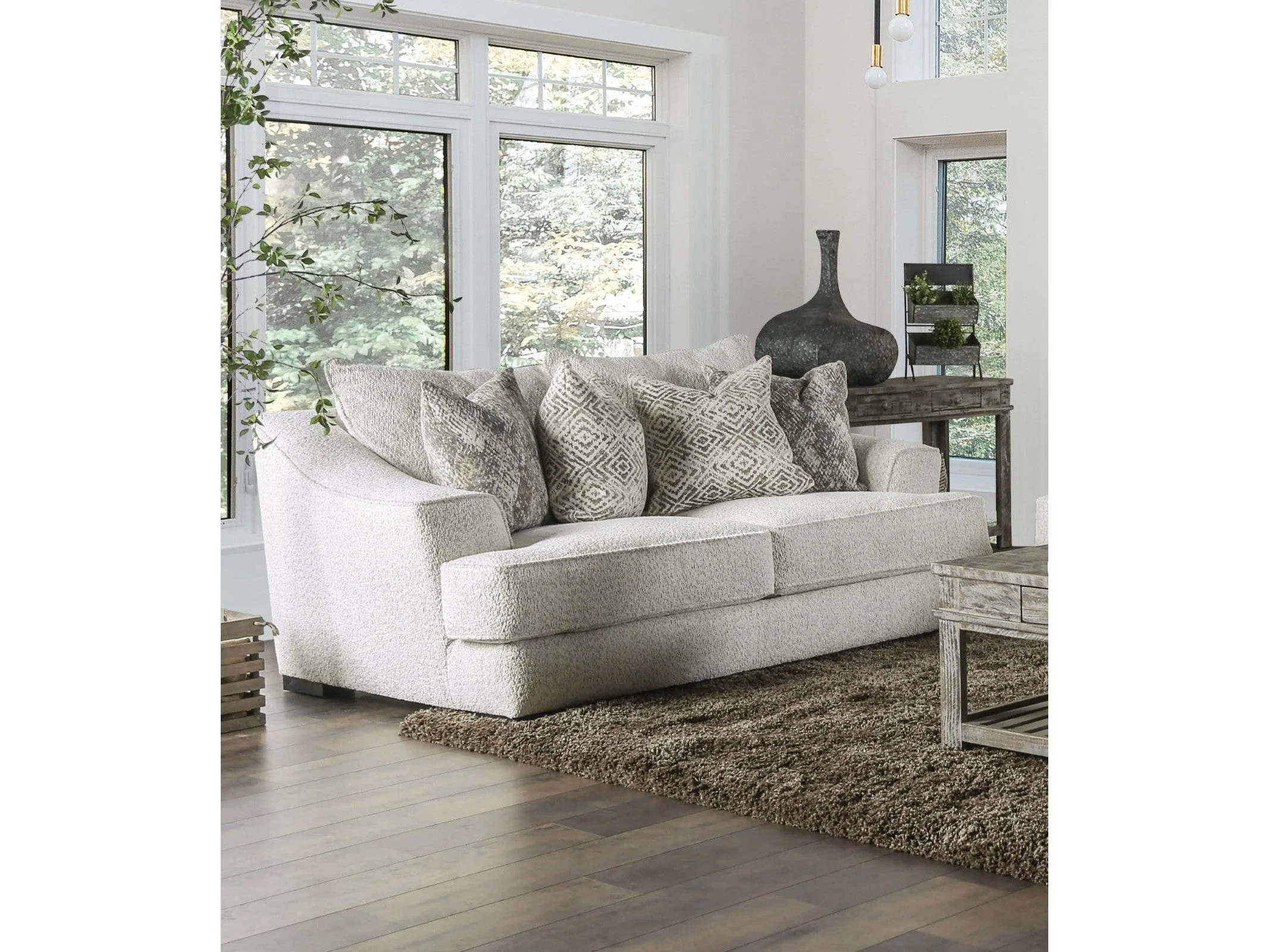 Moorpark Off-White Loveseat