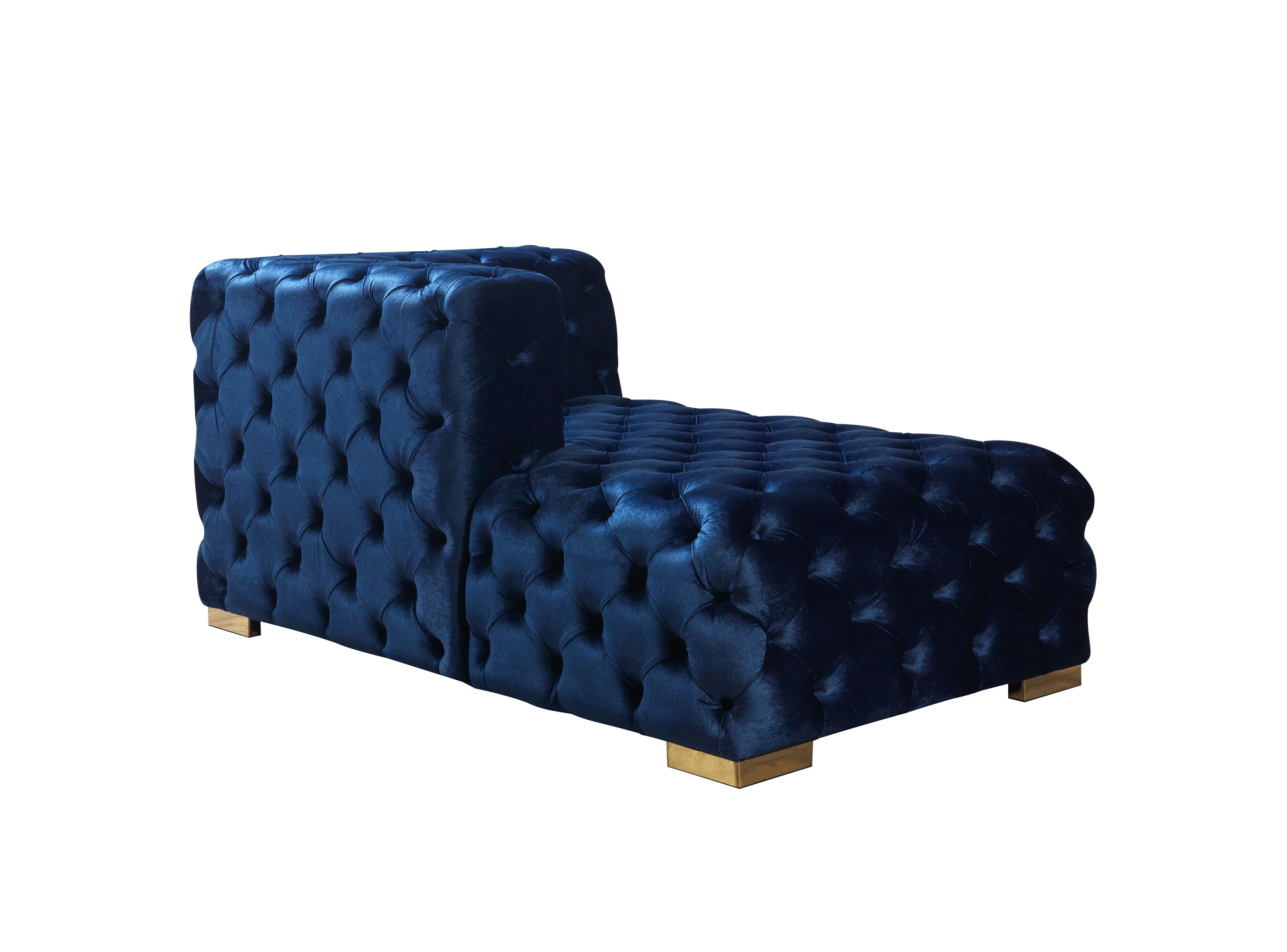 Neva Blue Velvet Double Chaise 138" Sectional - Image 16